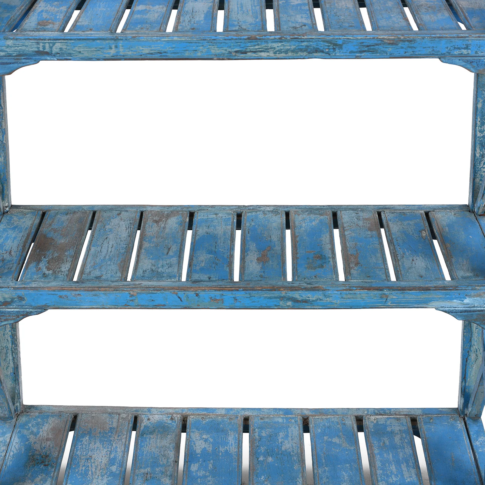 Vintage Painted Indian Teak Shelf - Ca 1930 - Image 4