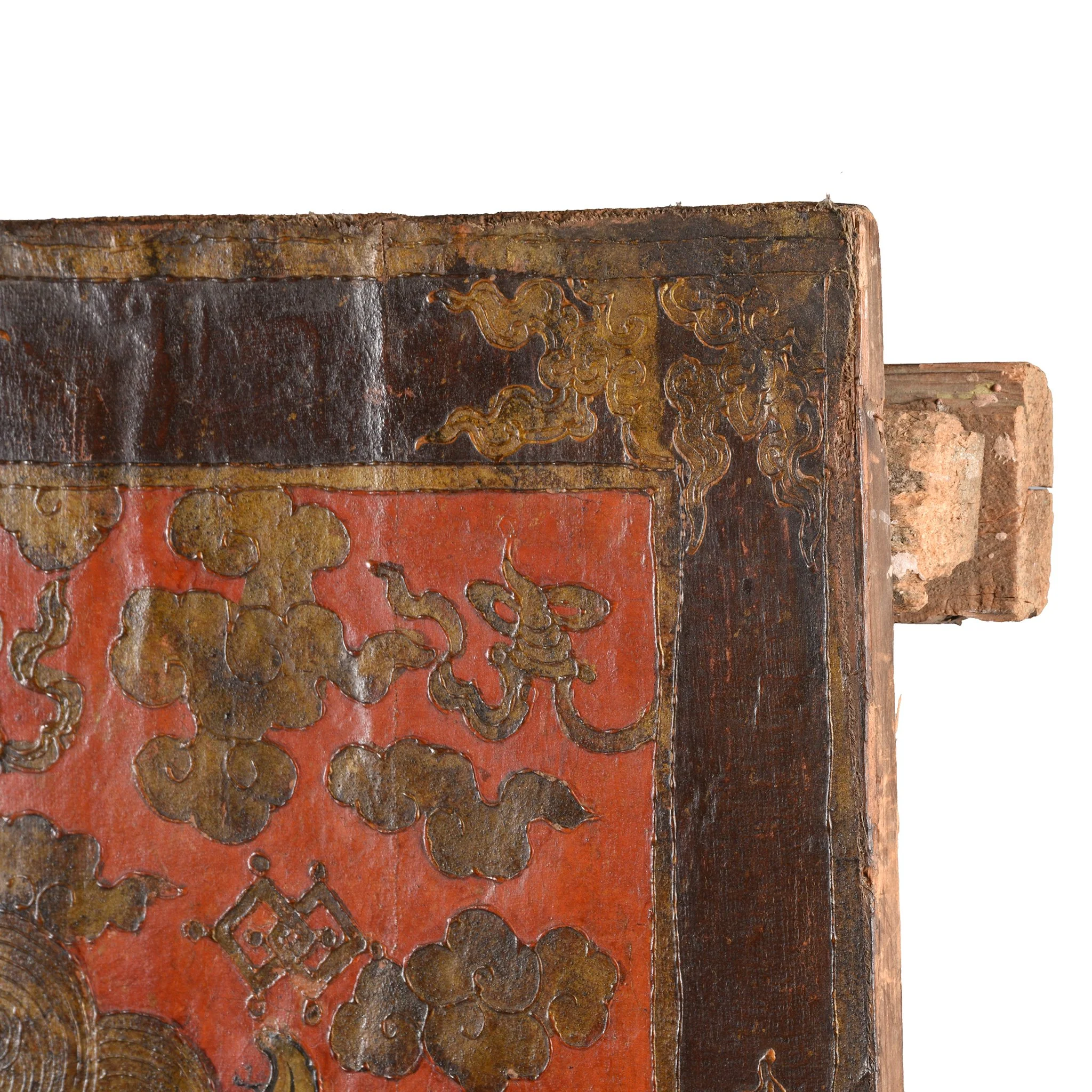Tibetan Dragon Door panel With Original Paint 75 - 100 Yrs Old - Image 5