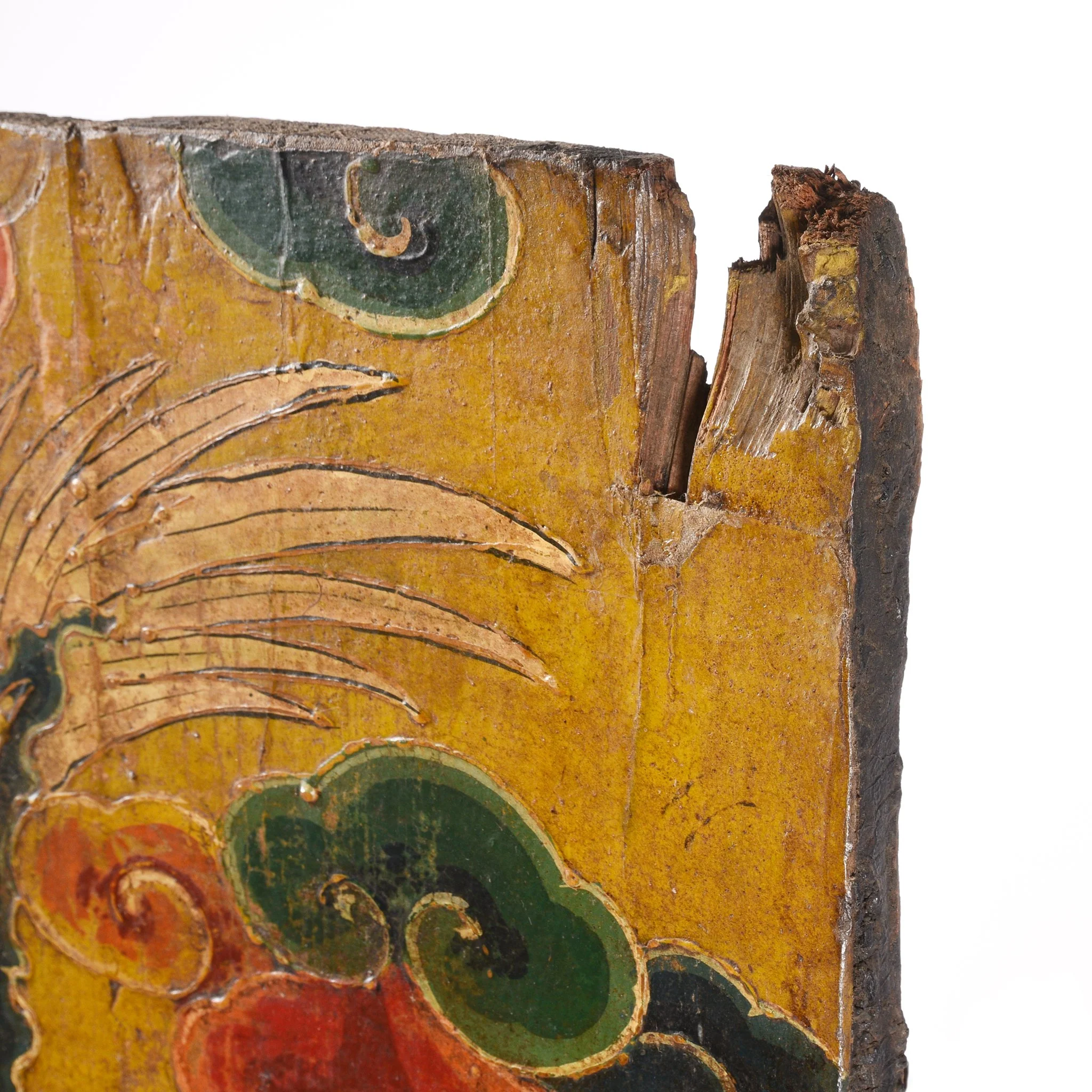 Tibetan Dragon Door Panel With Original Paint 75 - 100 Yrs Old - Image 4