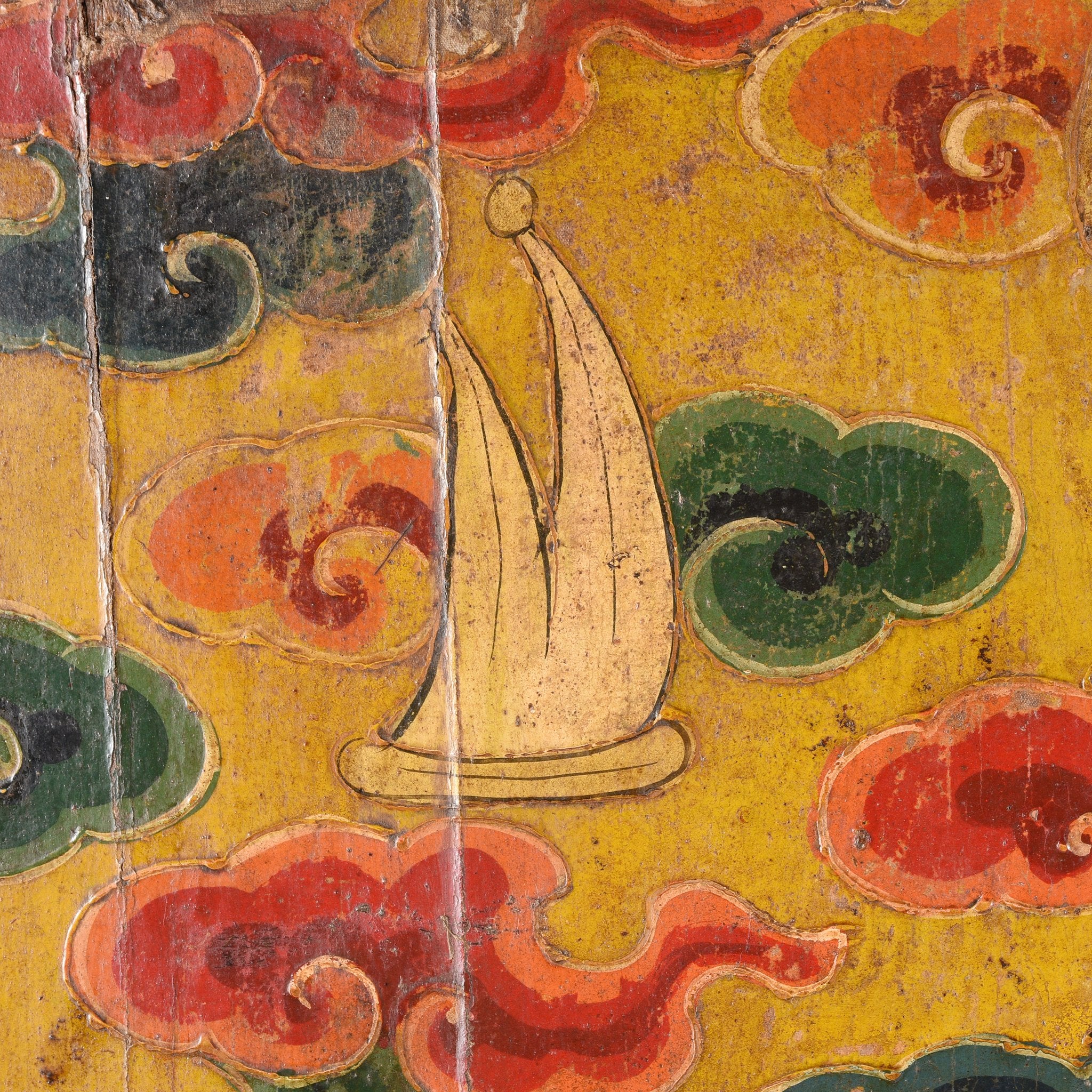 Tibetan Dragon Door Panel With Original Paint 75 - 100 Yrs Old - Image 5