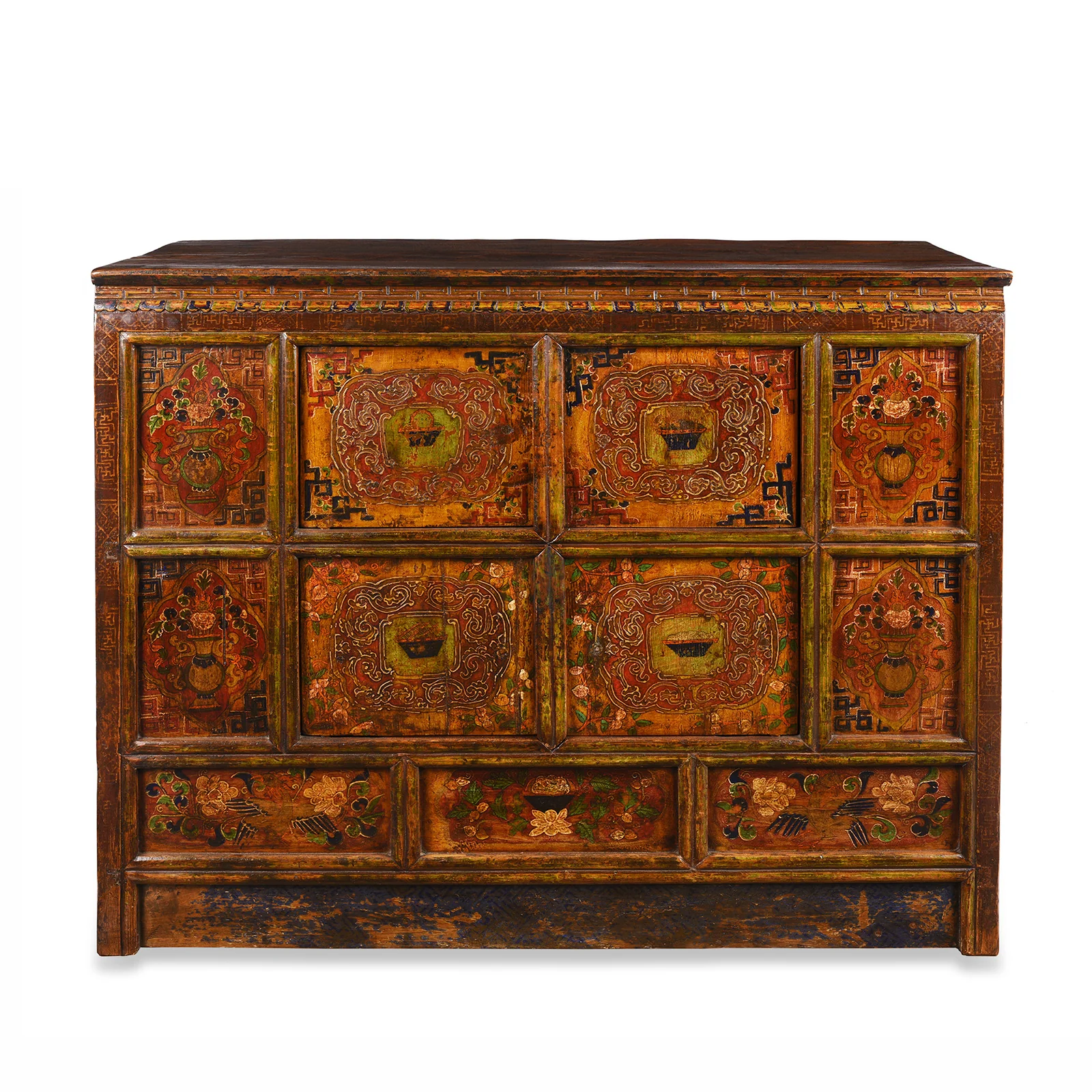 Tibetan Painted Altar Cabinet - Ca 1900