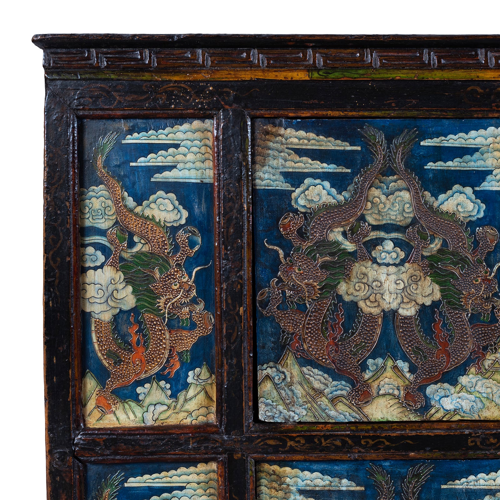 Tibetan Painted Altar Cabinet With Later Painting - Image 3