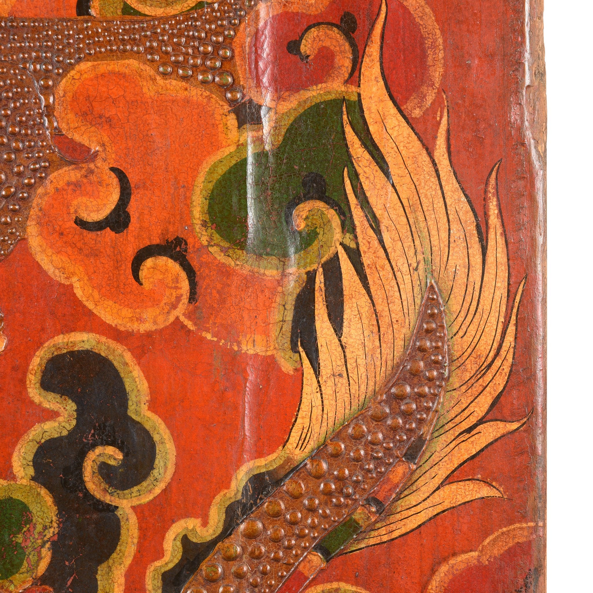 Tibetan Painted Door panel With Original Paint 75 - 100 Yrs Old - Image 3