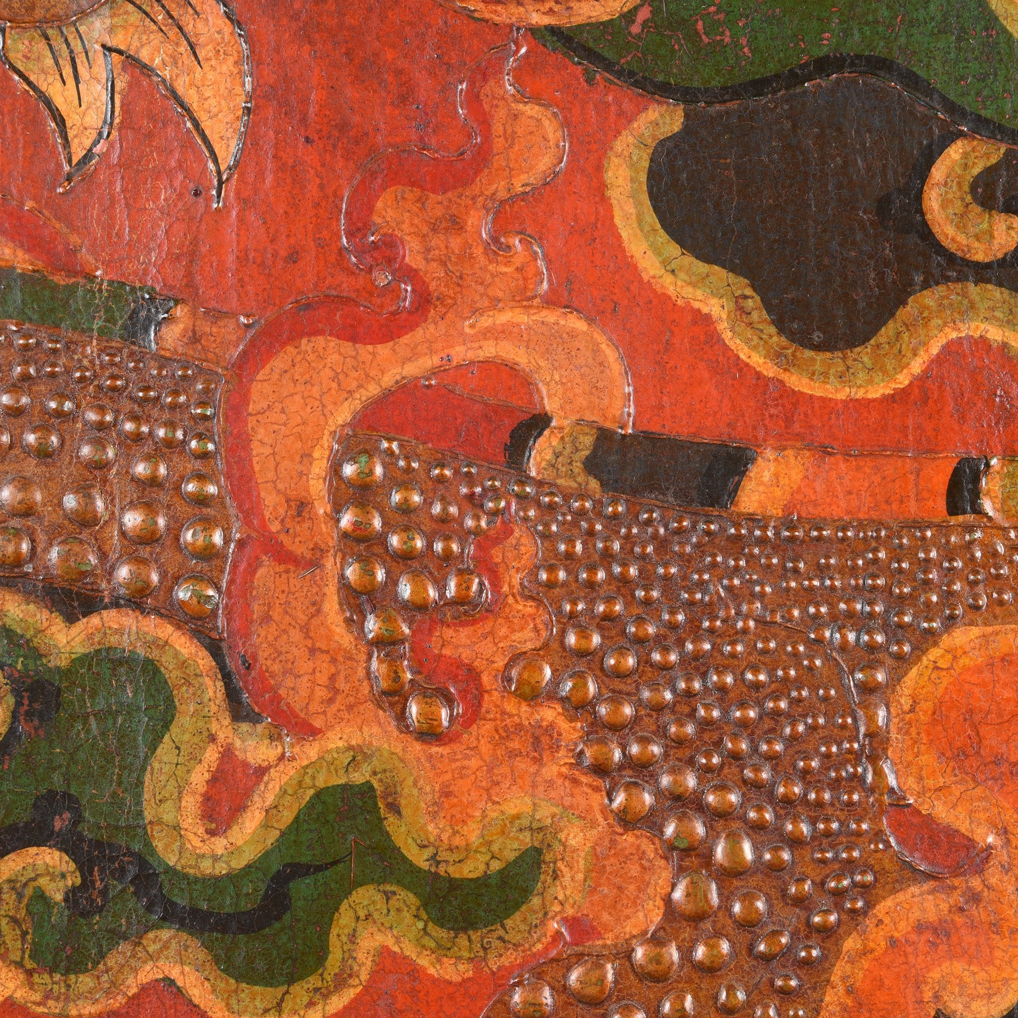 Tibetan Painted Door panel With Original Paint 75 - 100 Yrs Old - Image 4