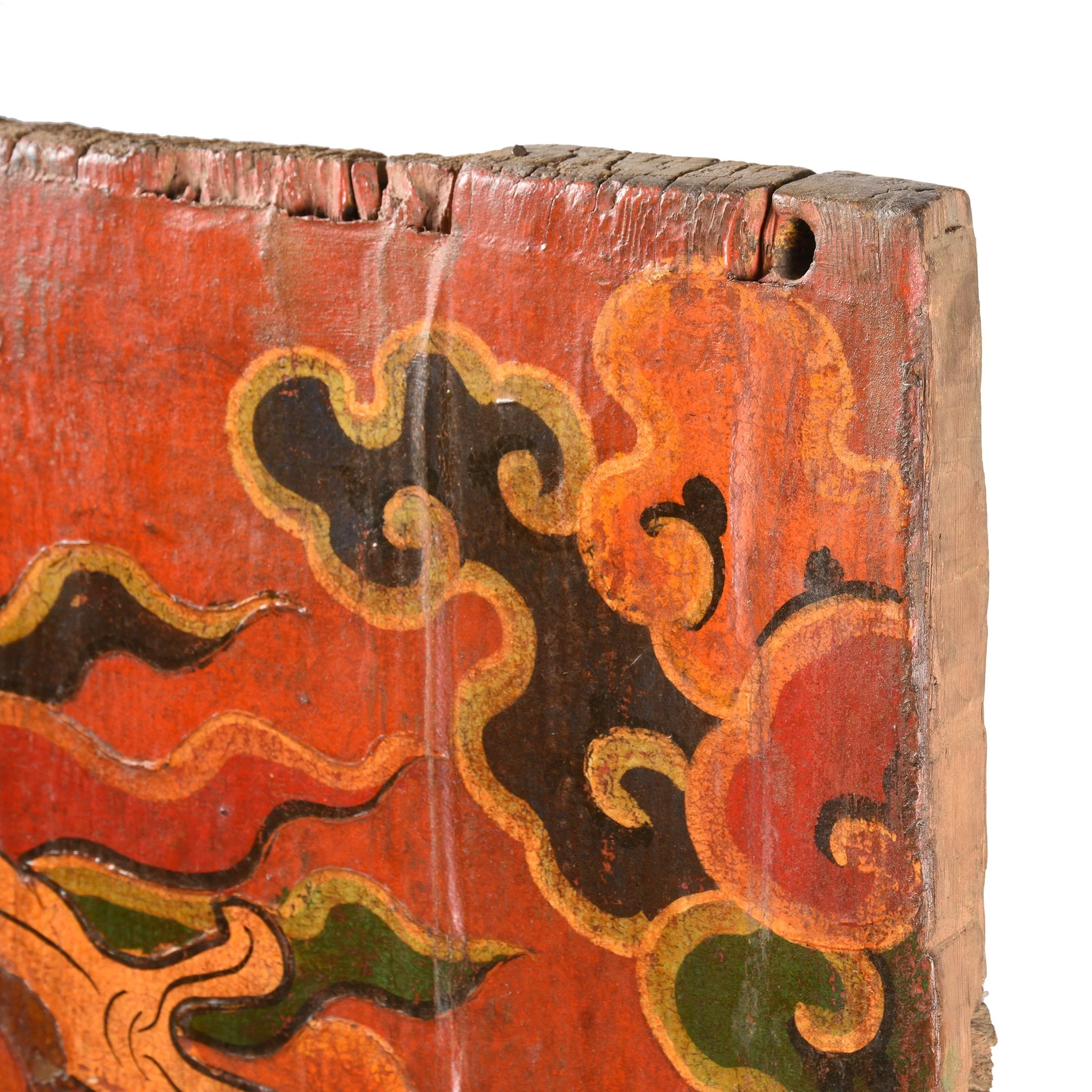 Tibetan Painted Door panel With Original Paint 75 - 100 Yrs Old - Image 5