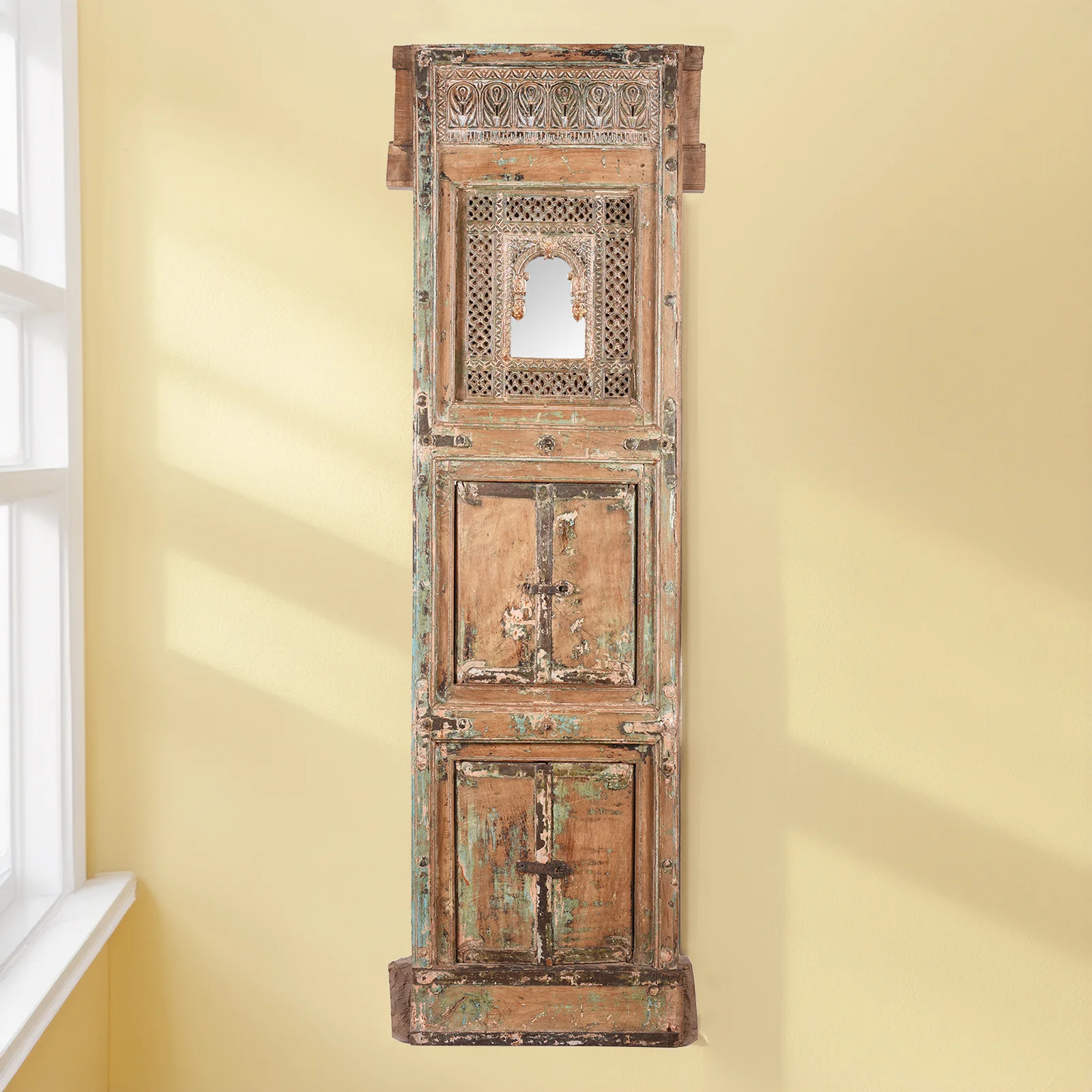 Tiwalia Shrine Panel Mirror From Bikaner - 19th Century - Image 7