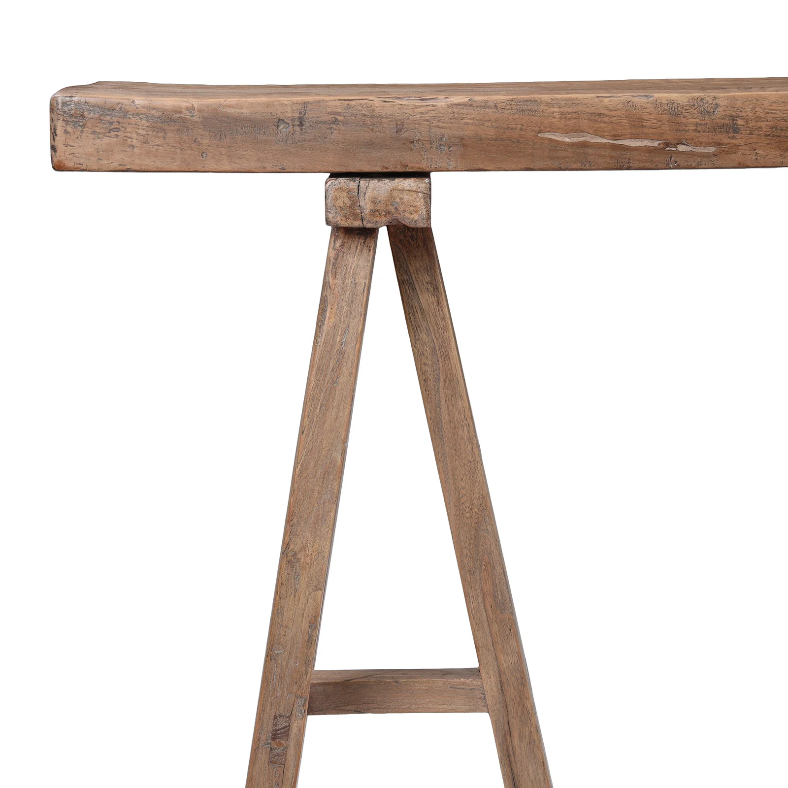 Trestle Console Table Made From Old Walnut - Image 2