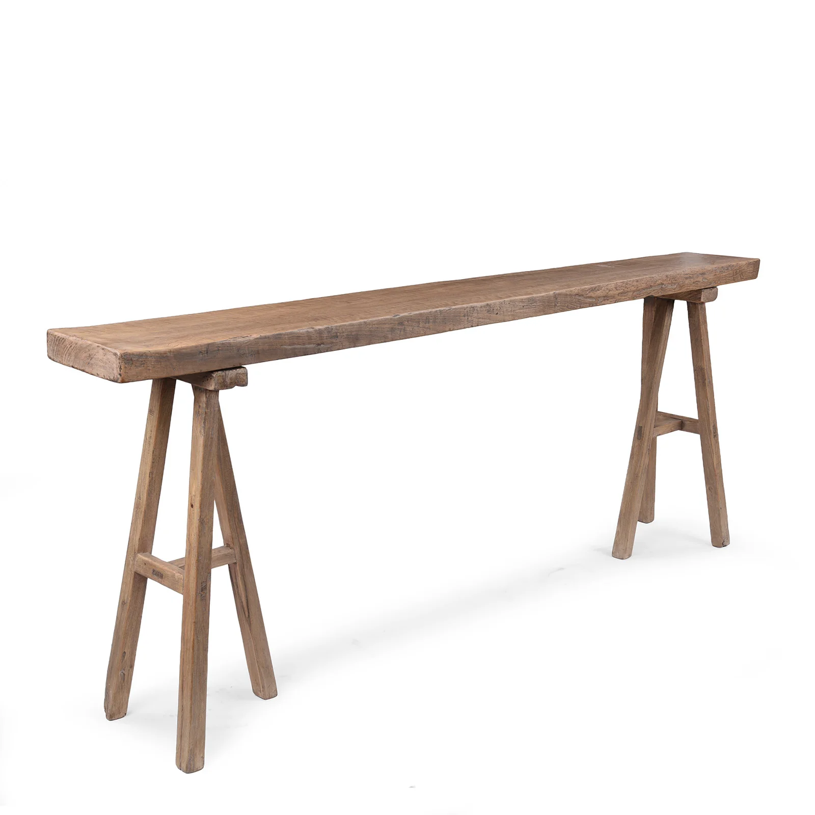 Trestle Console Table Made From Old Walnut - Image 5