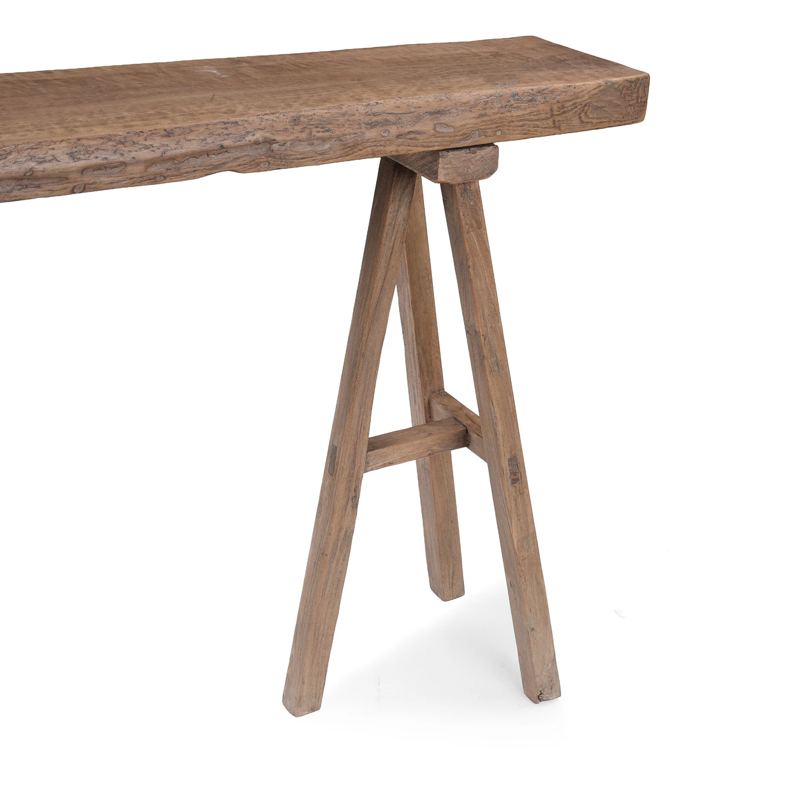 Trestle Console Table Made From Old Walnut - Image 6