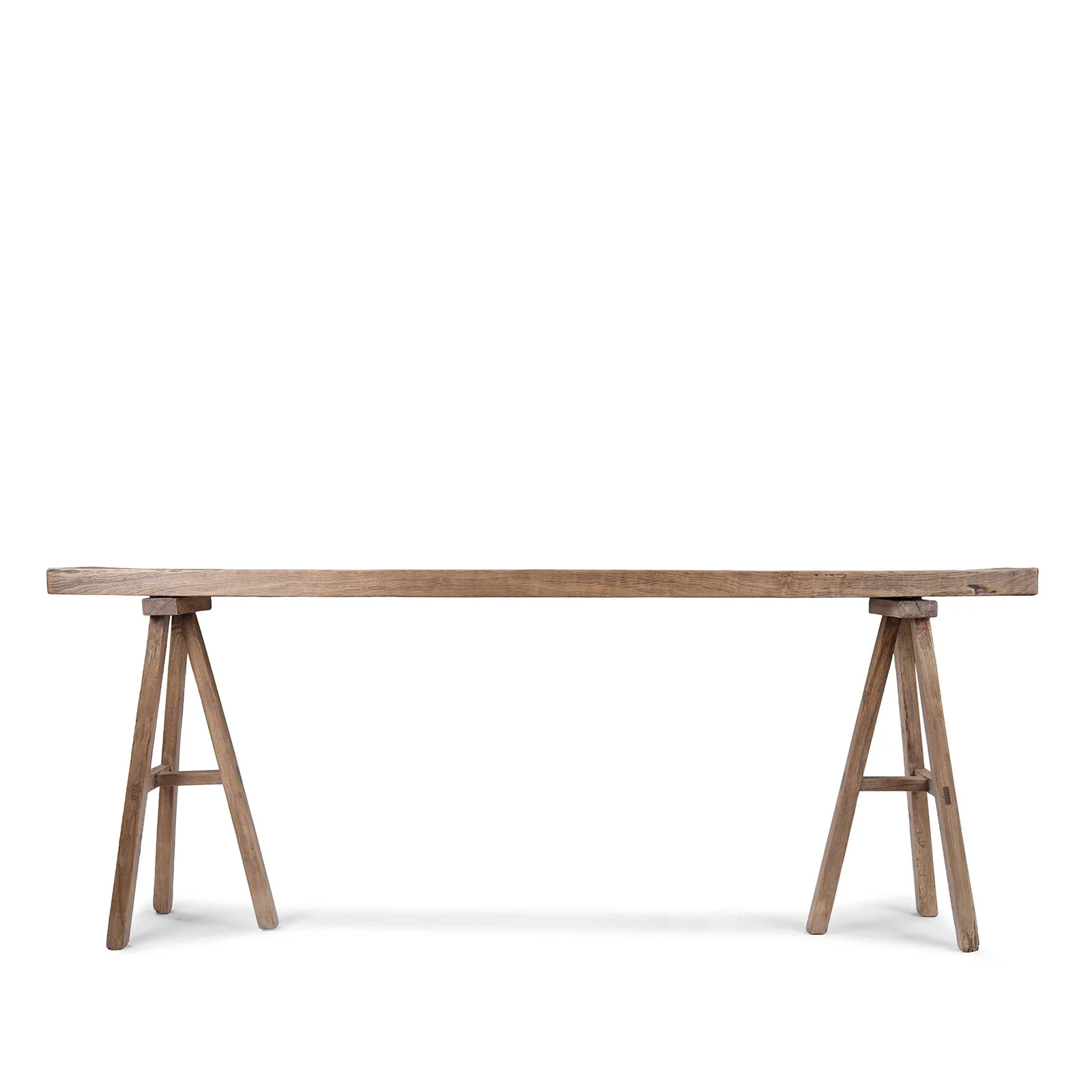 Trestle Console Table Made From Old Walnut - Image 7