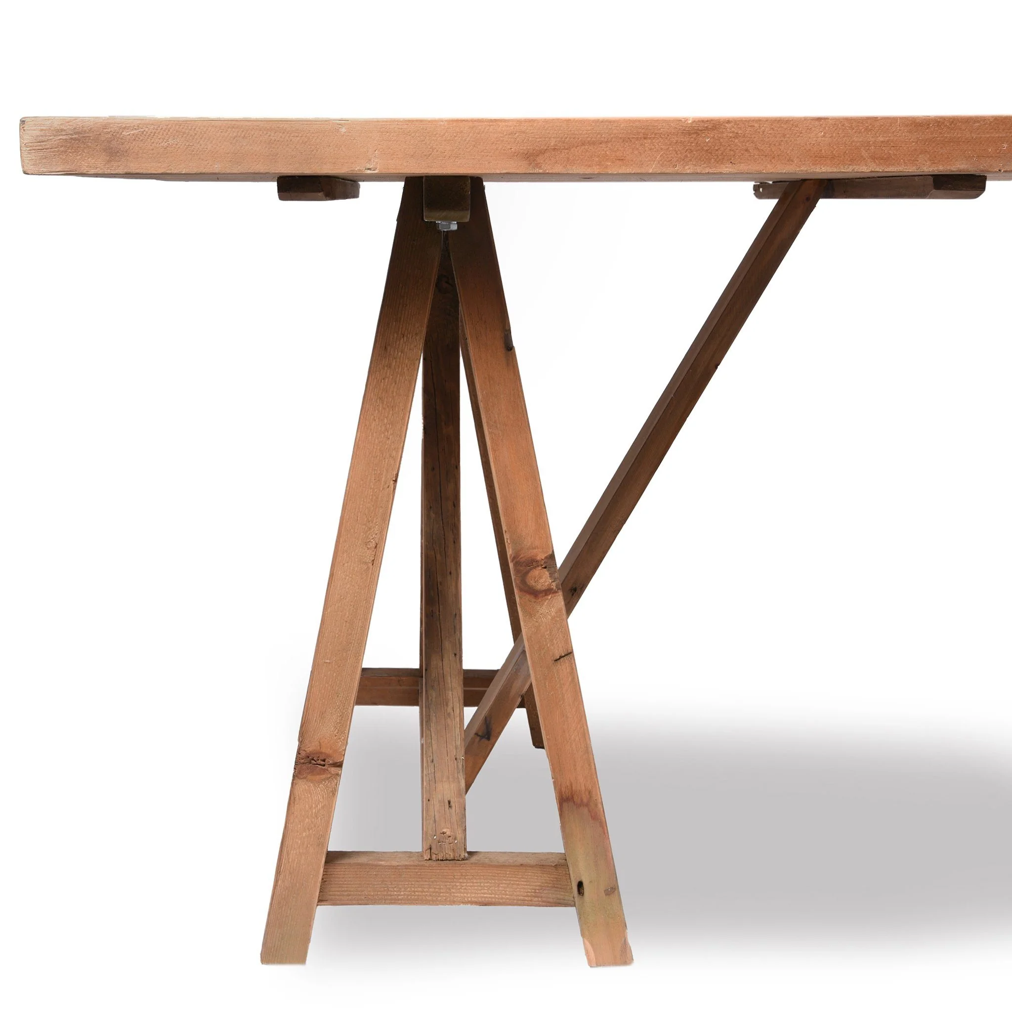 Trestle Dining Table Made From Old Pine - Image 6