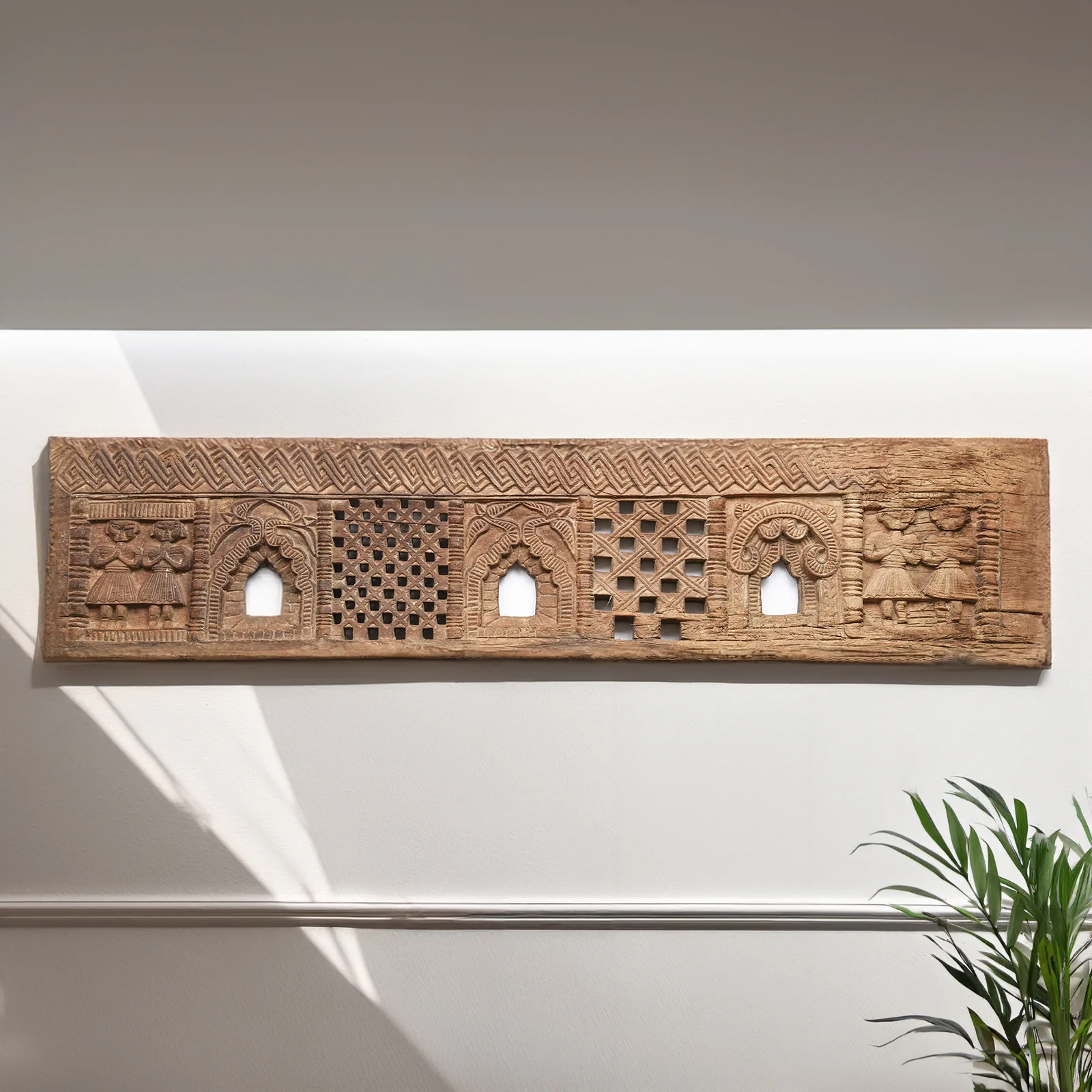 Carved Tribal Panel From Kullu Valley - 19th Century