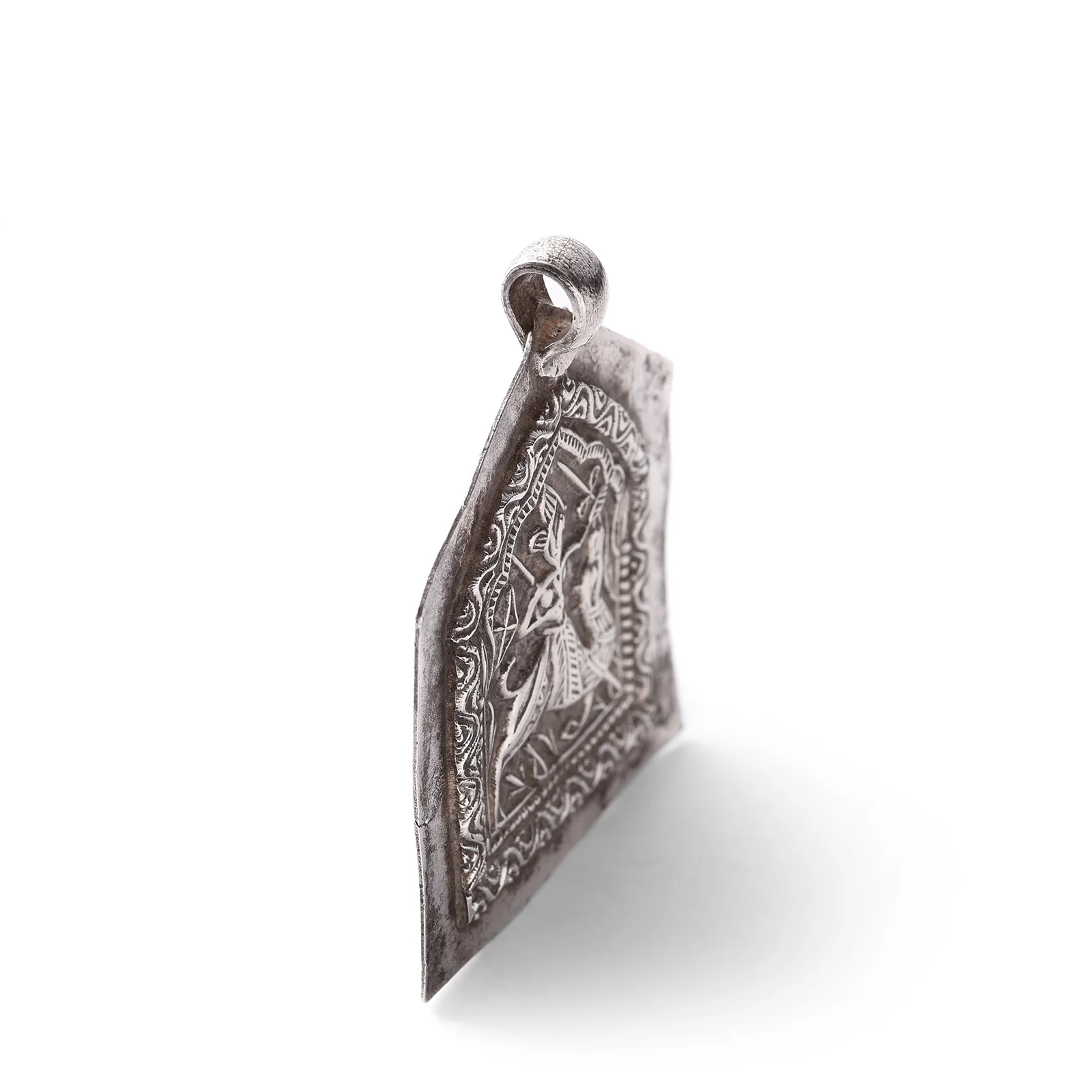 Tribal Silver Indian Amulet from Rajasthan - 19th Century - Image 2