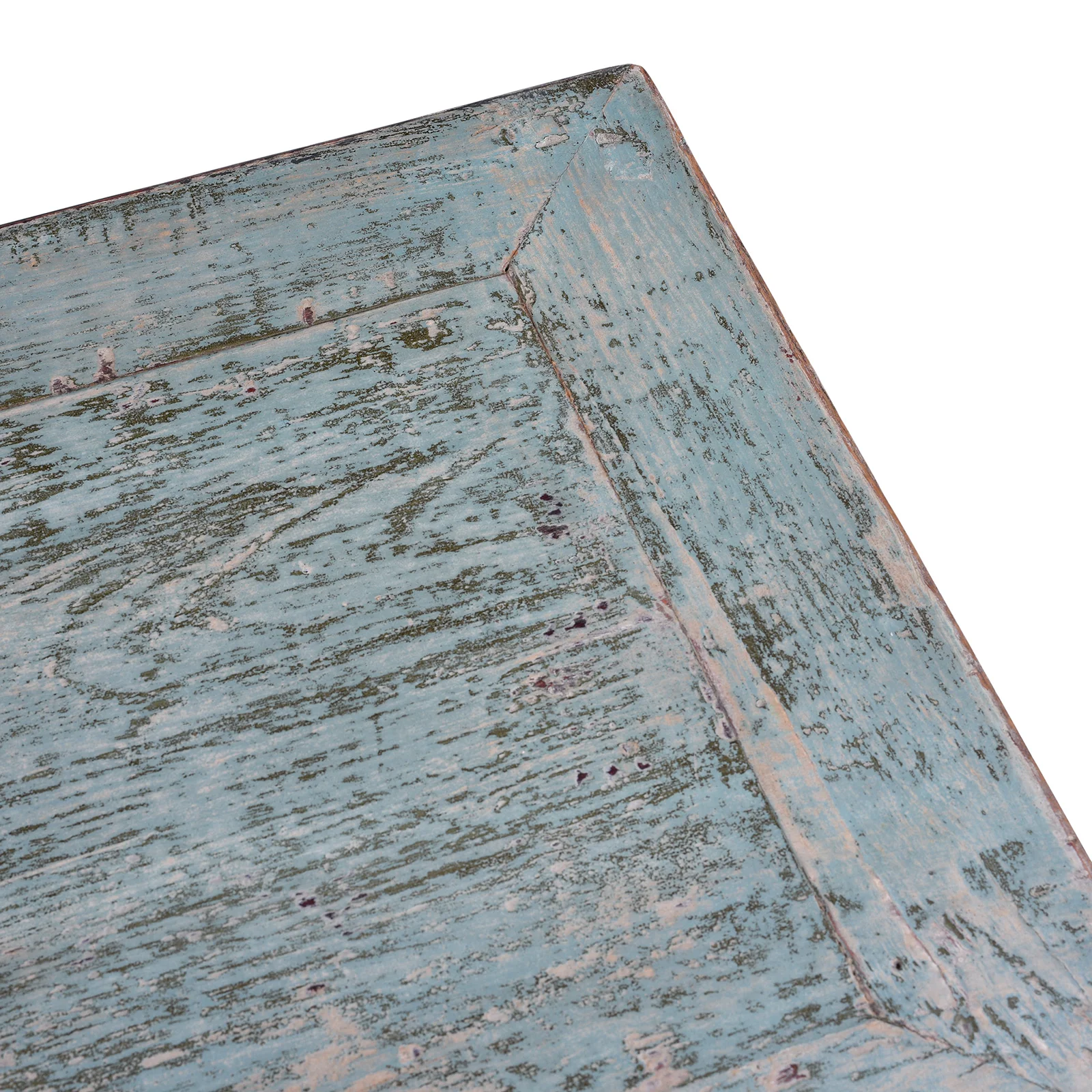 Reproduction Chinese Turquoise Lacquer 3 Drawer Console Table From Shandong - Image 7