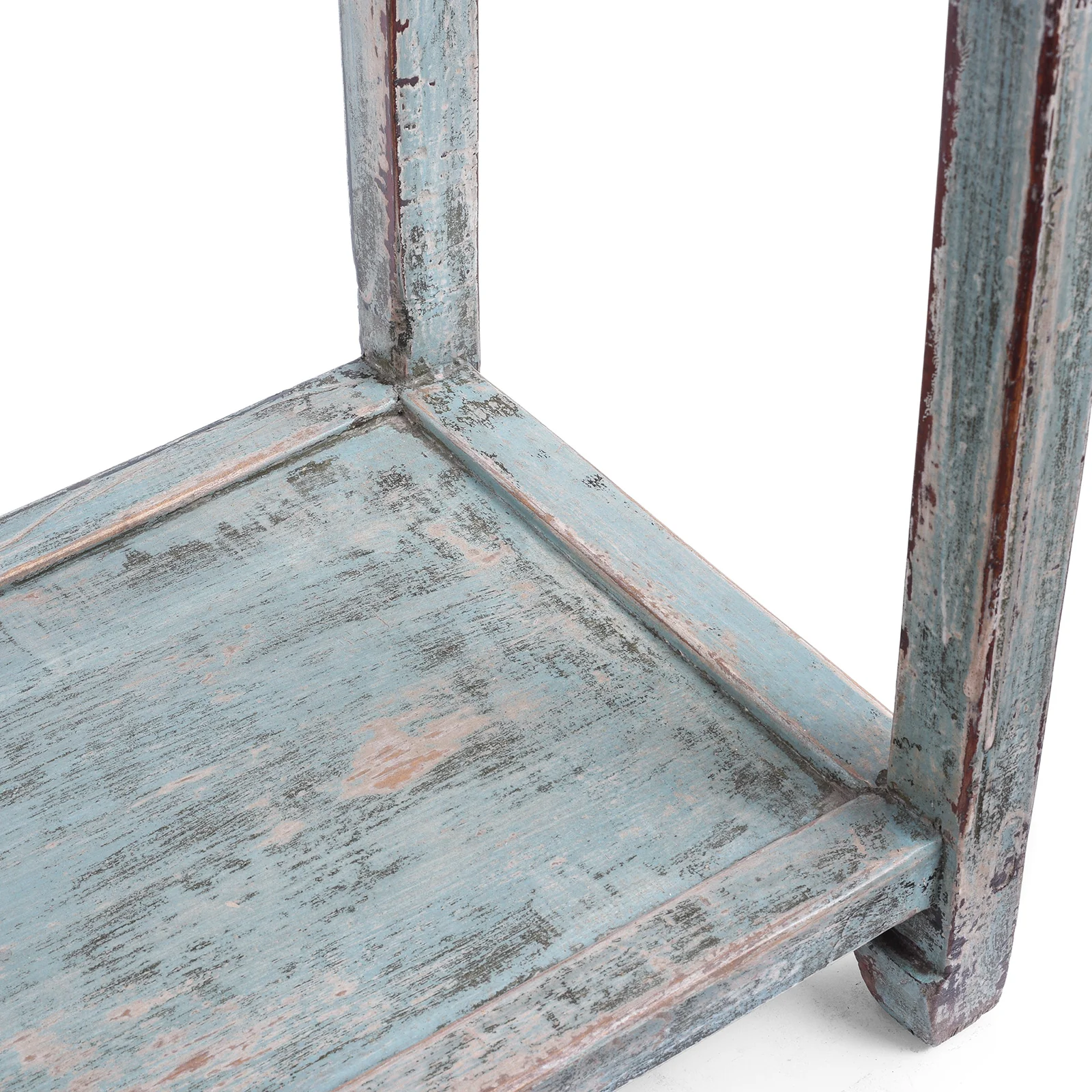 Reproduction Chinese Turquoise Lacquer 3 Drawer Console Table From Shandong - Image 8