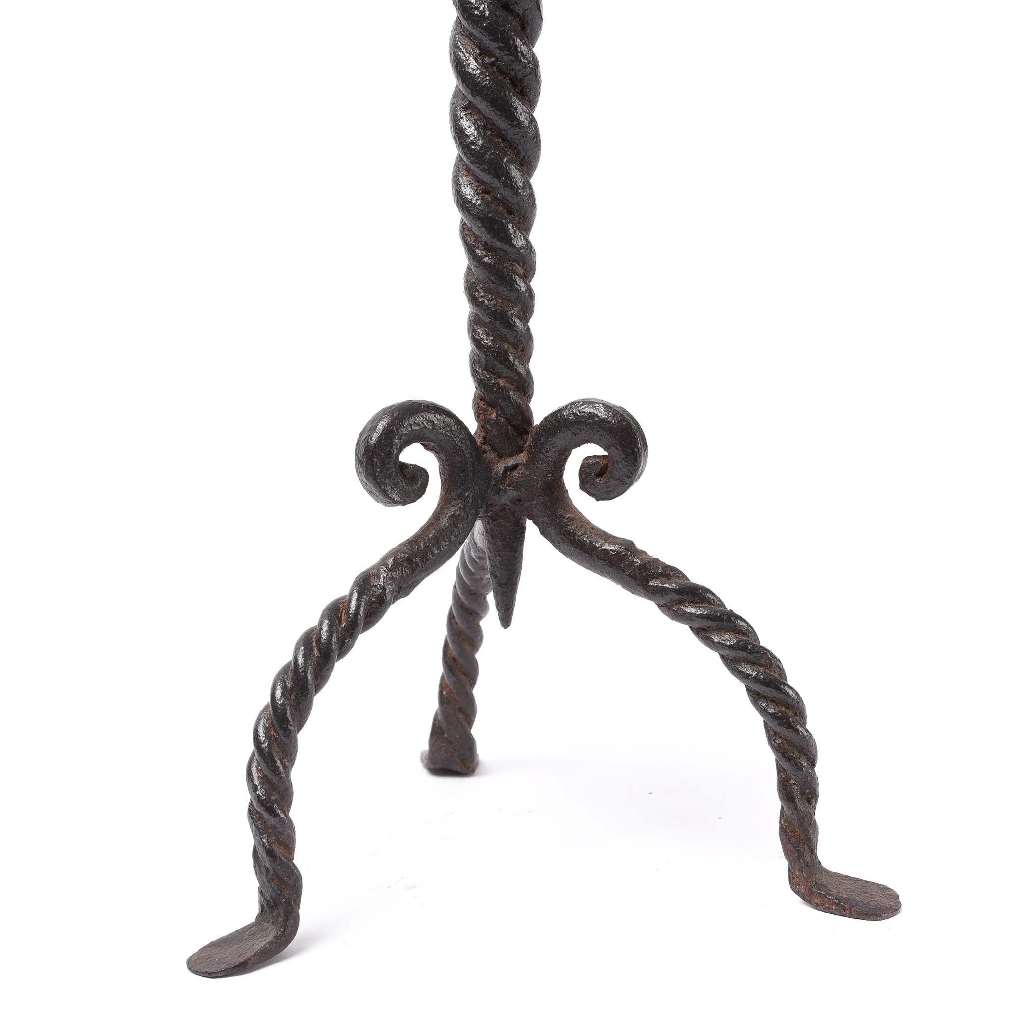 Twisted Iron Candlestick From Rajasthan - Image 3