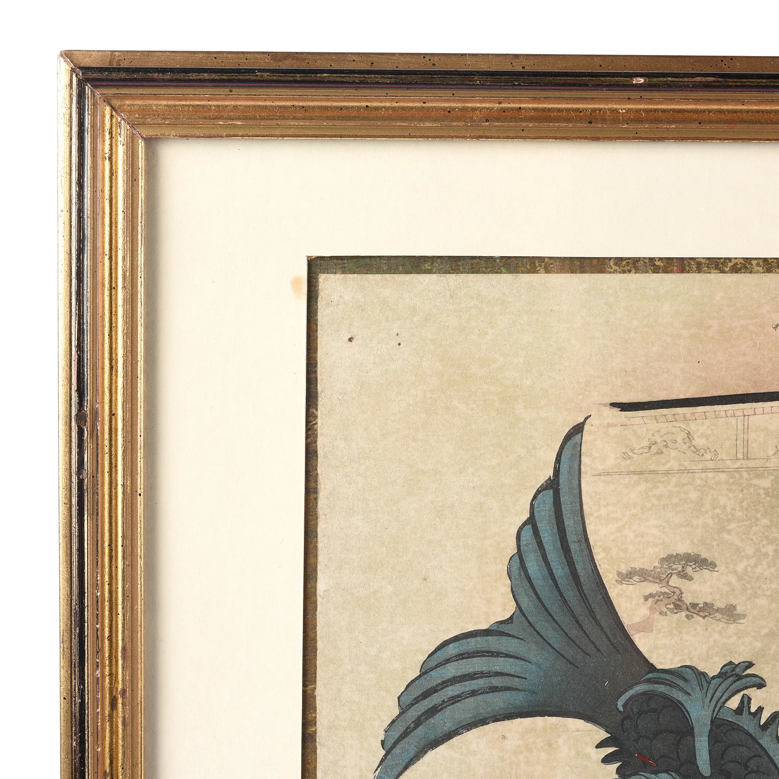 'Umbrella Give Away' Original Woodblock Triptych by Toyohara Chikanobu - Ca 1897 - Image 7