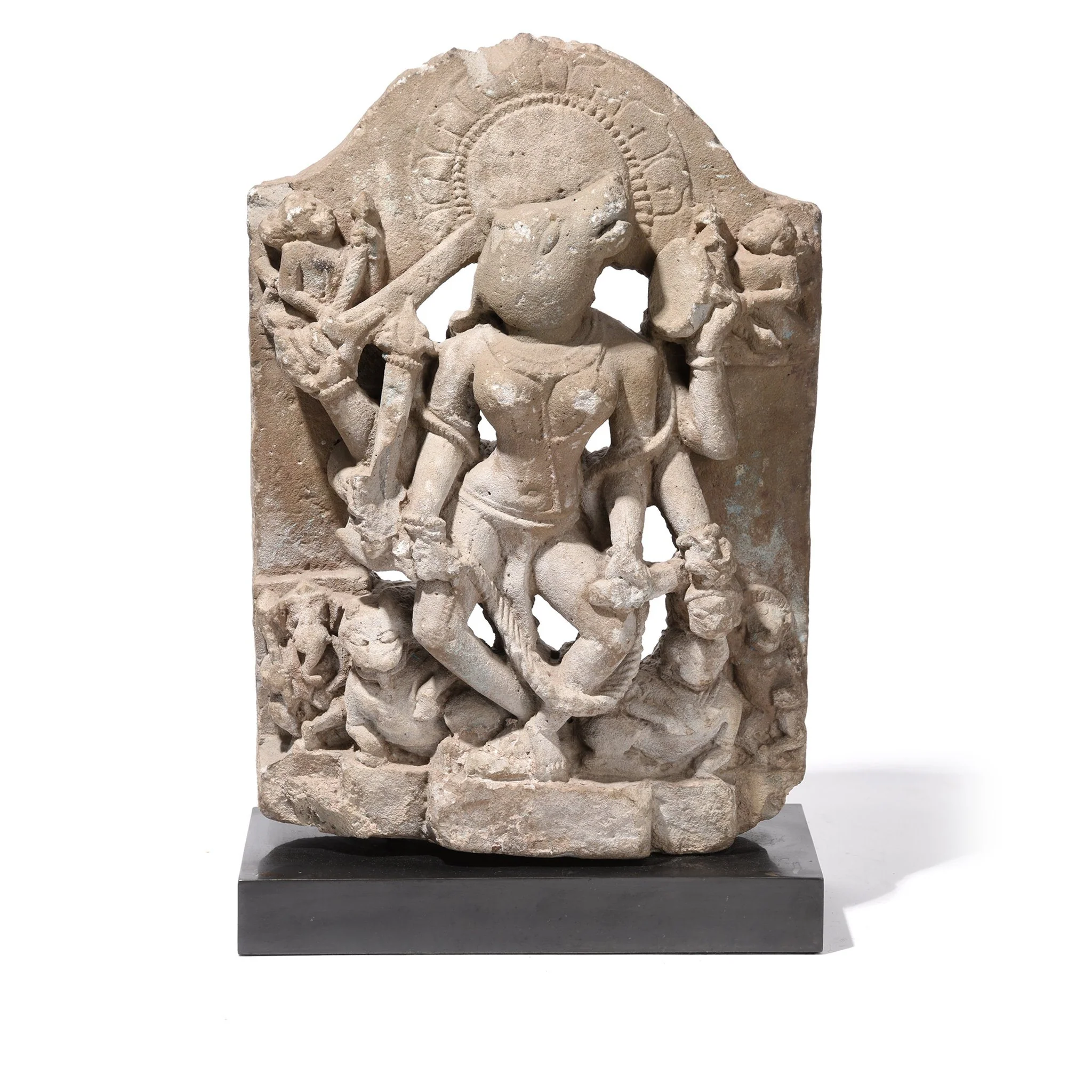 Stone Varaha Statue On Stand - Late 18thC