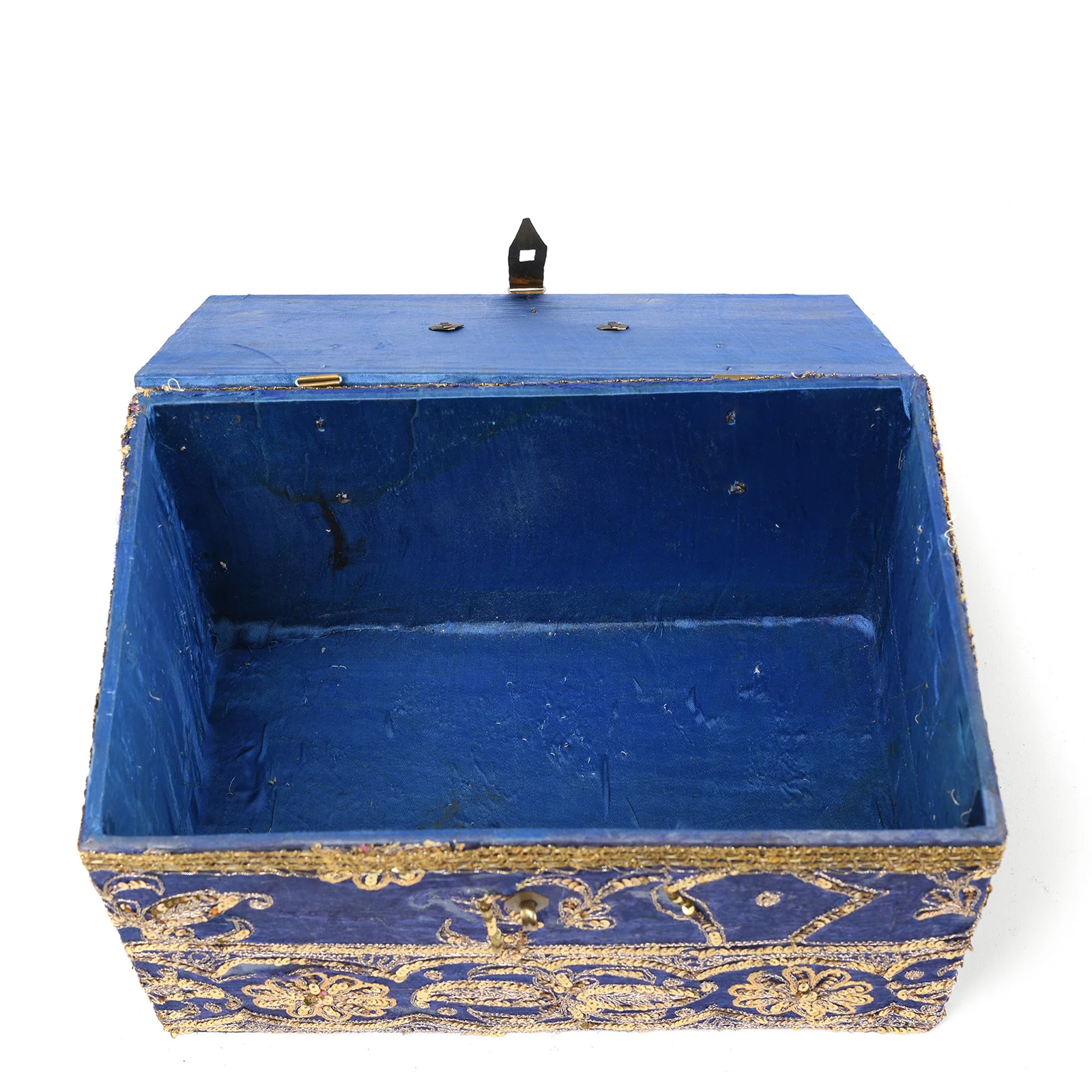 Vintage Blue Textile Box From Rajasthan - Ca 1950 - Image 2