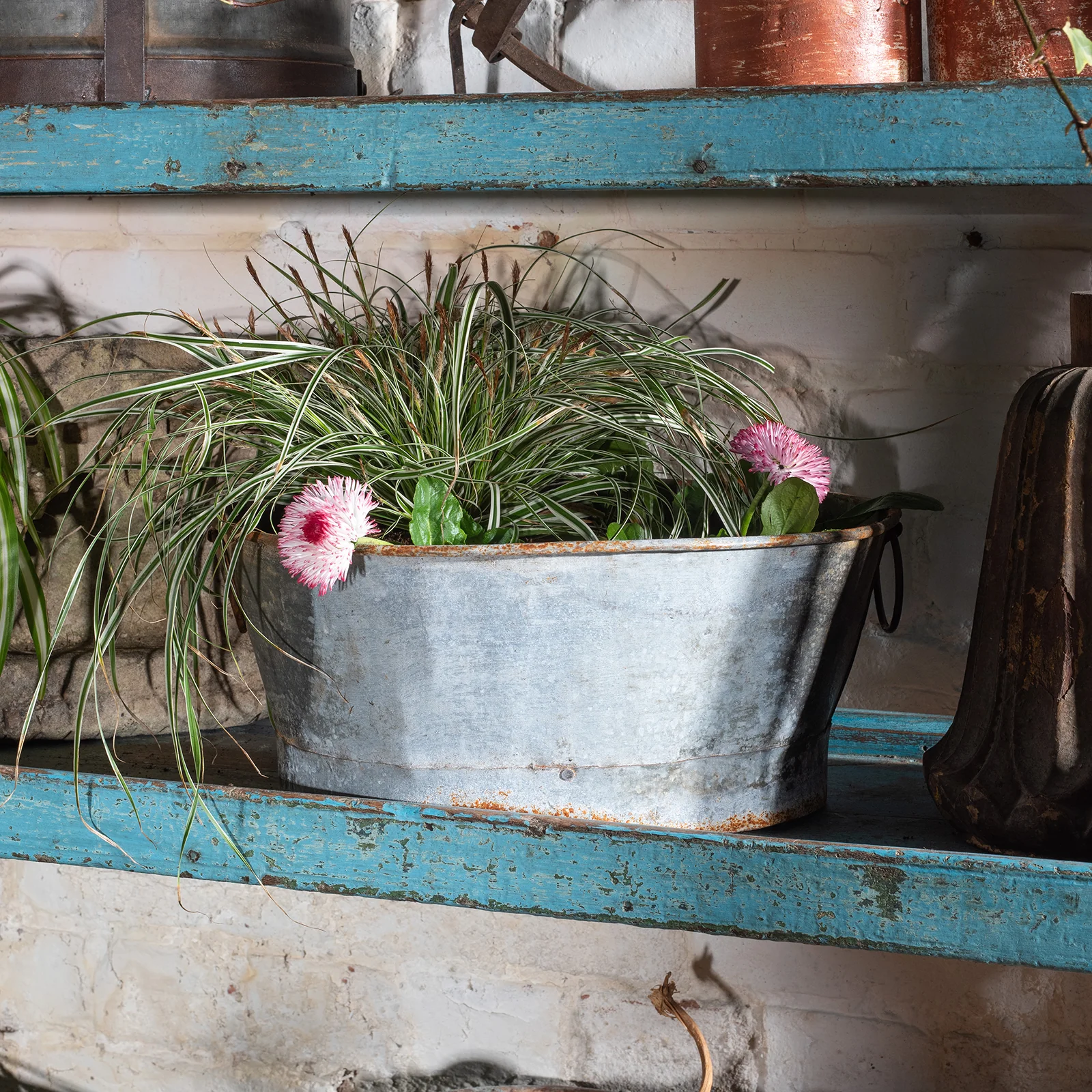 Vintage Galvanised Planter - Image 4