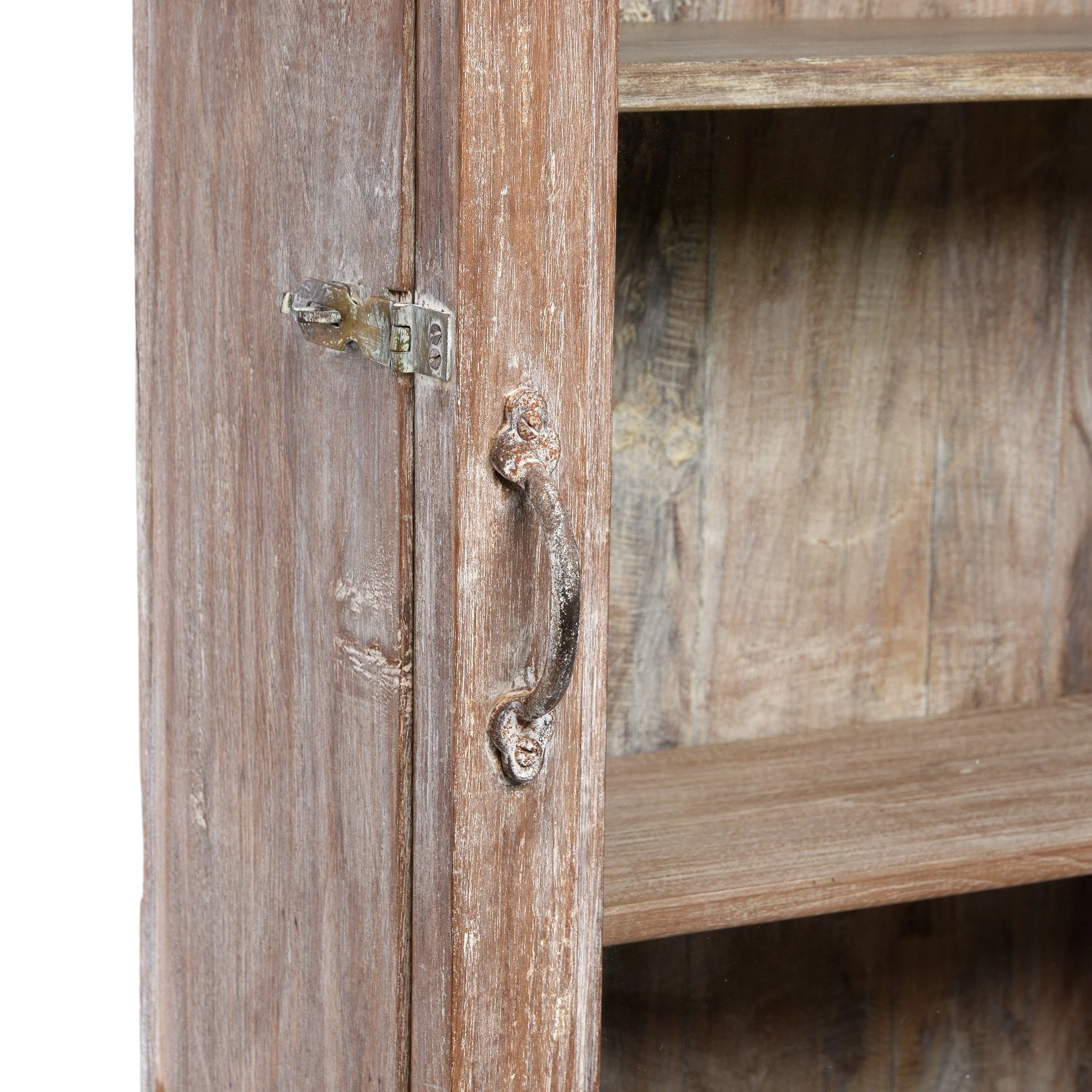 Vintage Glazed Teak Wall Cabinet From Gujarat - Ca 1930 - Image 4
