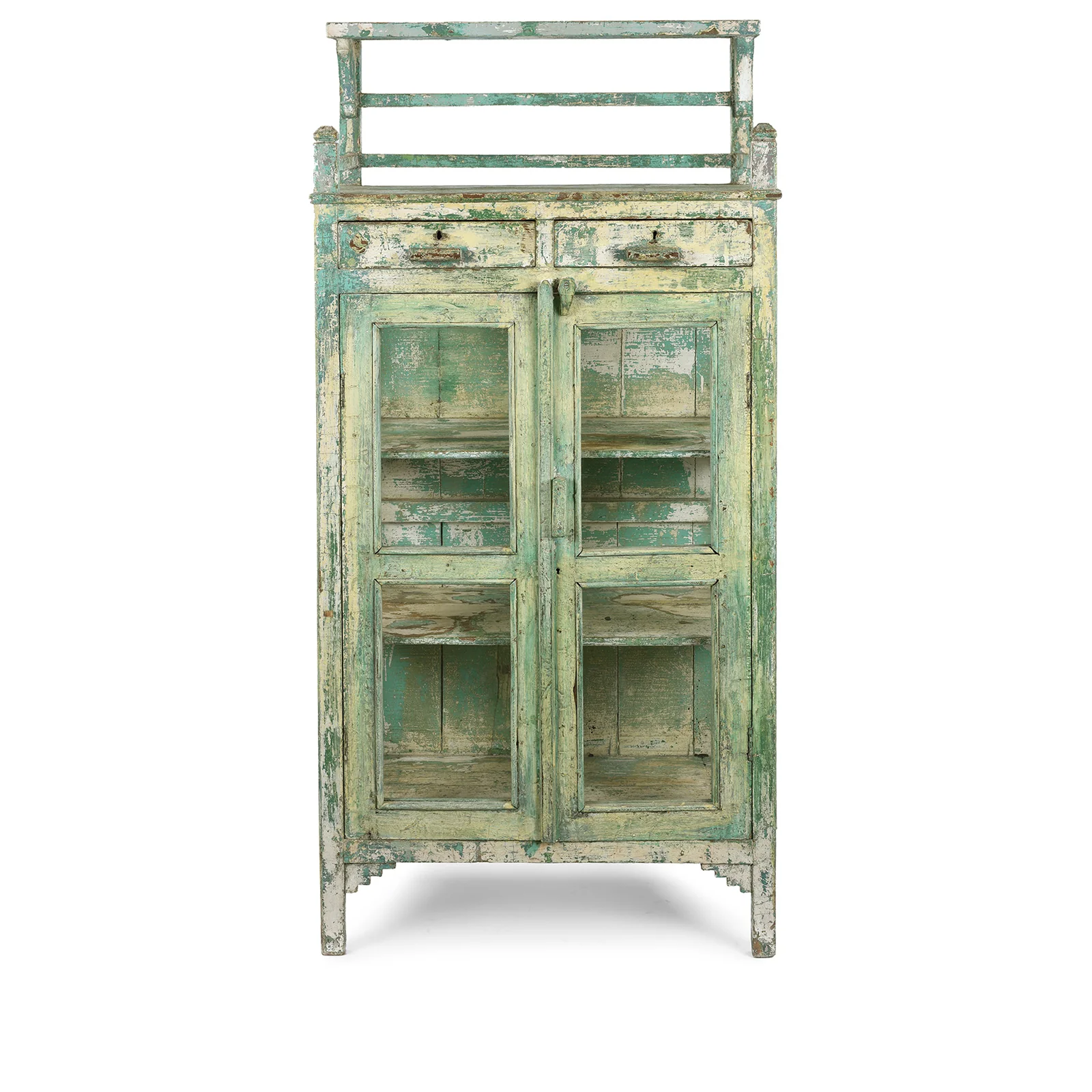 Green Painted Kitchen Cabinet From Gujarat - Ca 1920