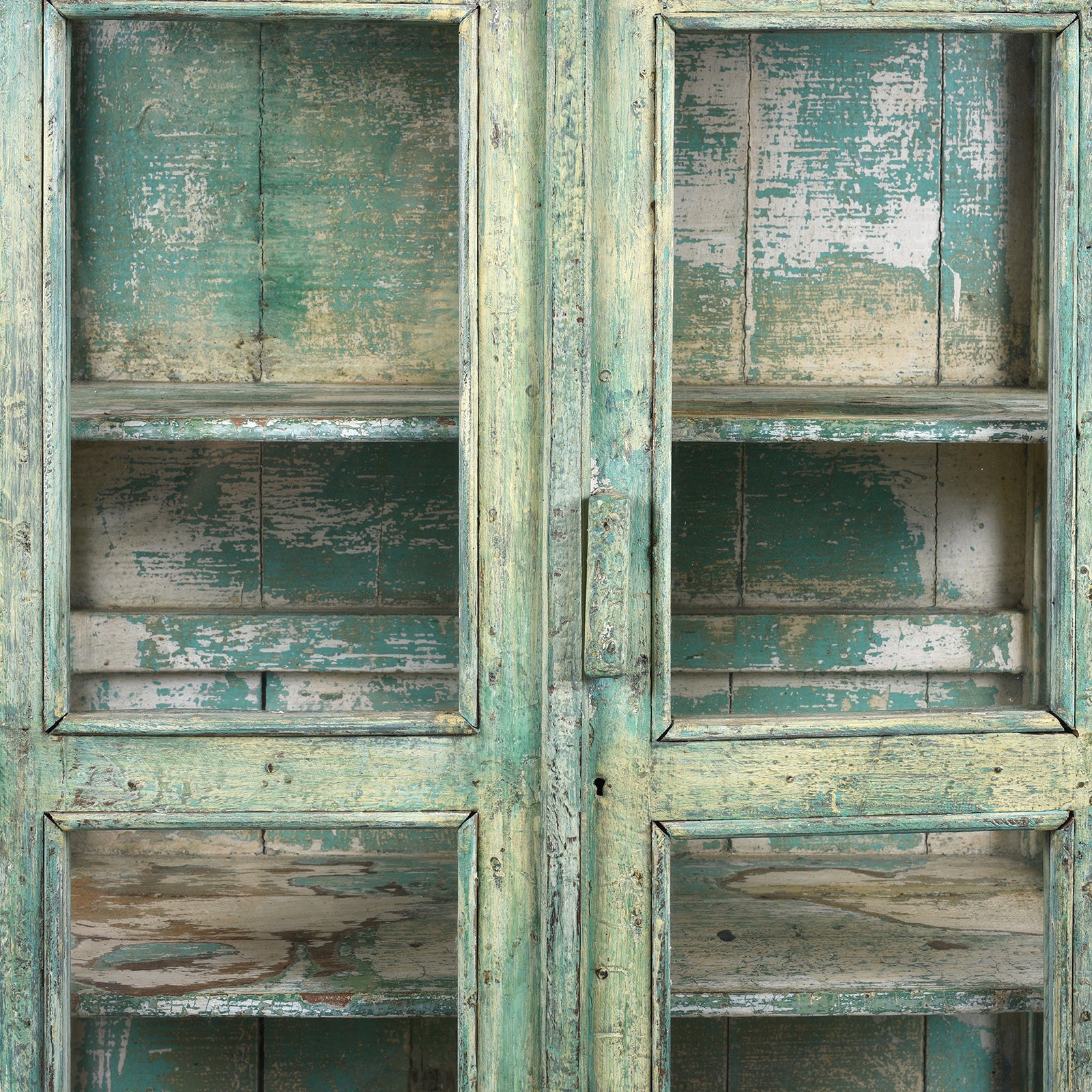 Green Painted Kitchen Cabinet From Gujarat - Ca 1920 - Image 4