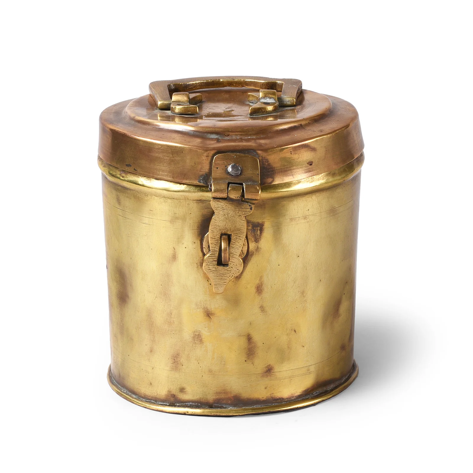 Vintage Indian Brass Food Caddy From Bombay - Ca 1920
