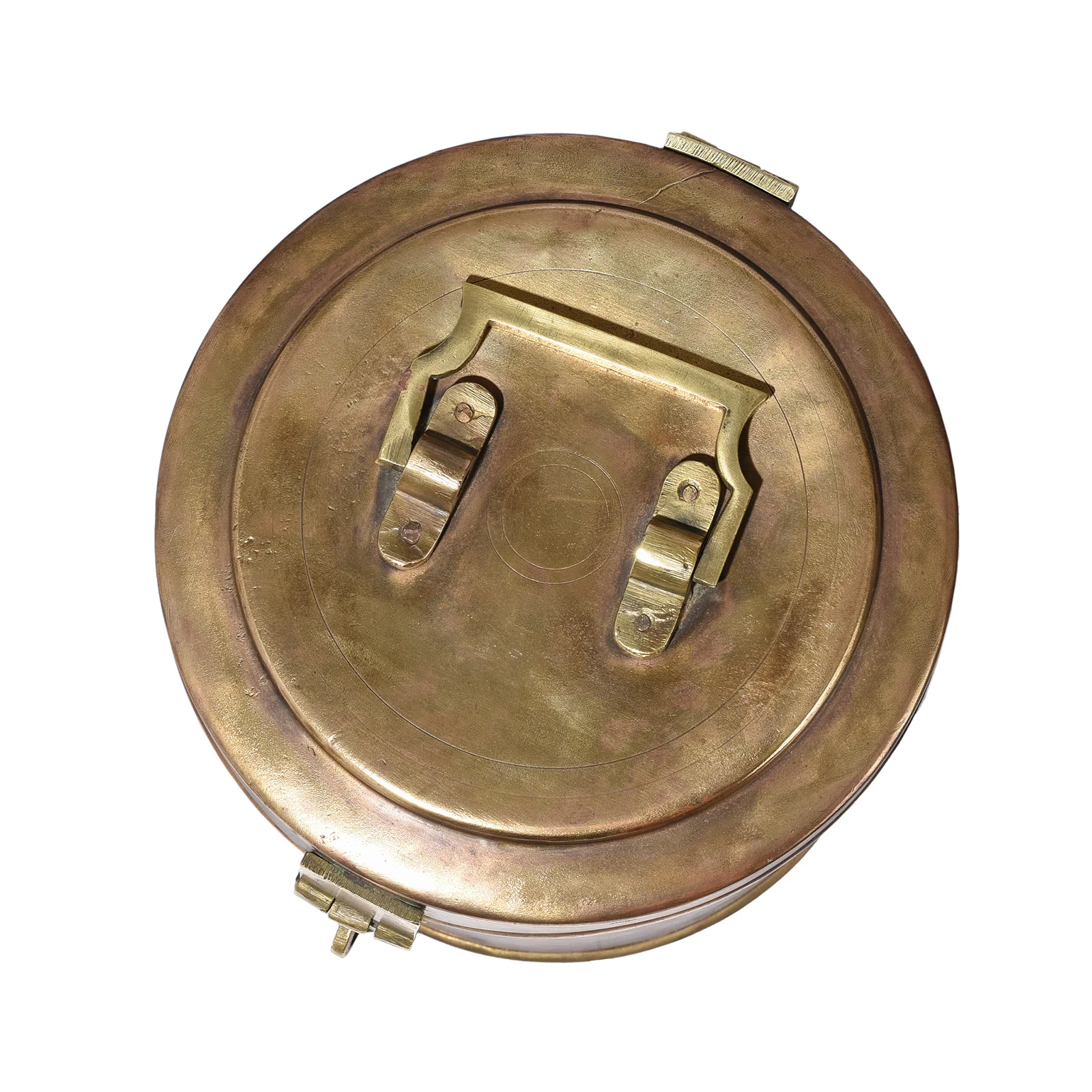 Vintage Indian Brass Food Caddy - Ca 1920 - Image 4