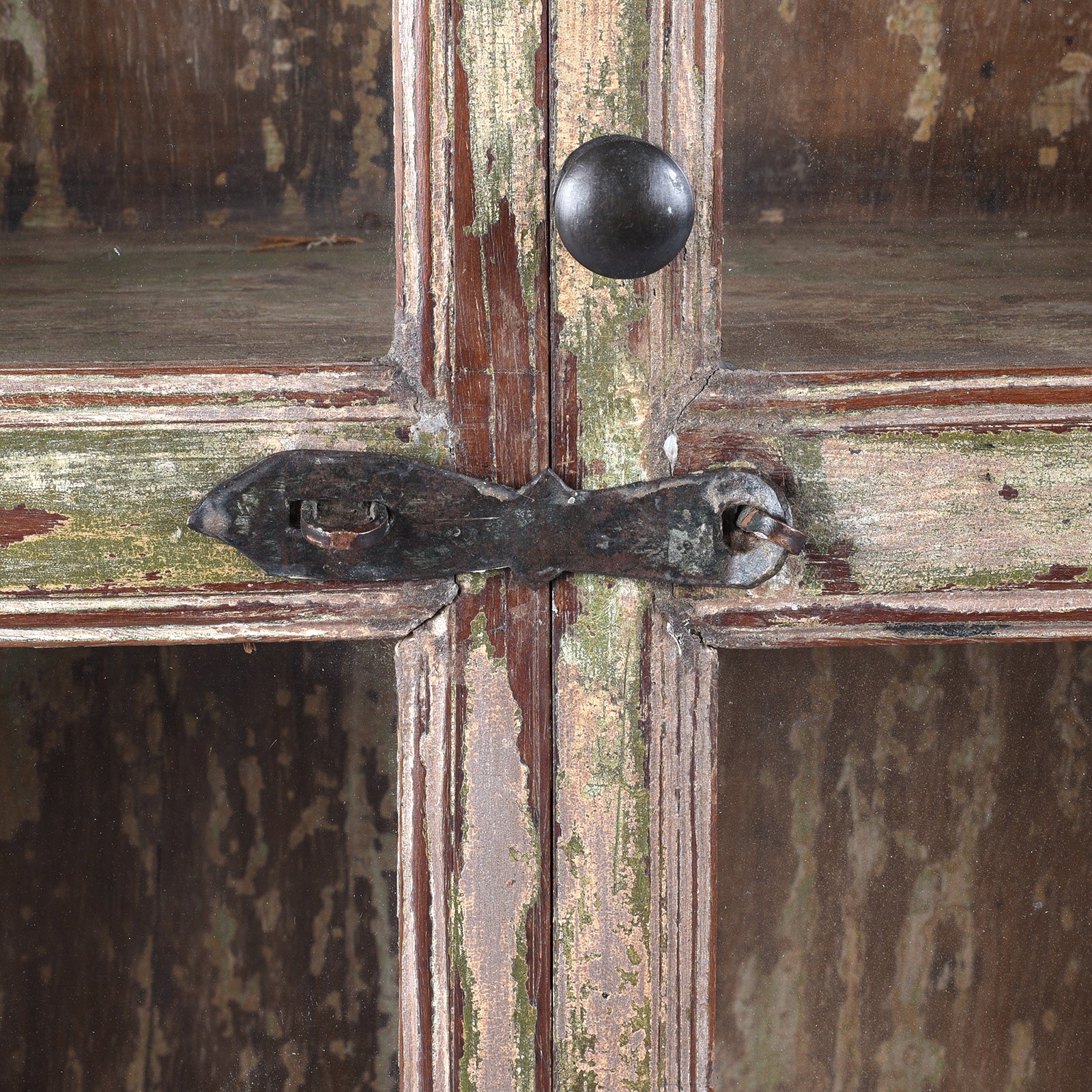 Grey Painted Teak Glazed Wall Cabinet - Ca 1930 - Image 5