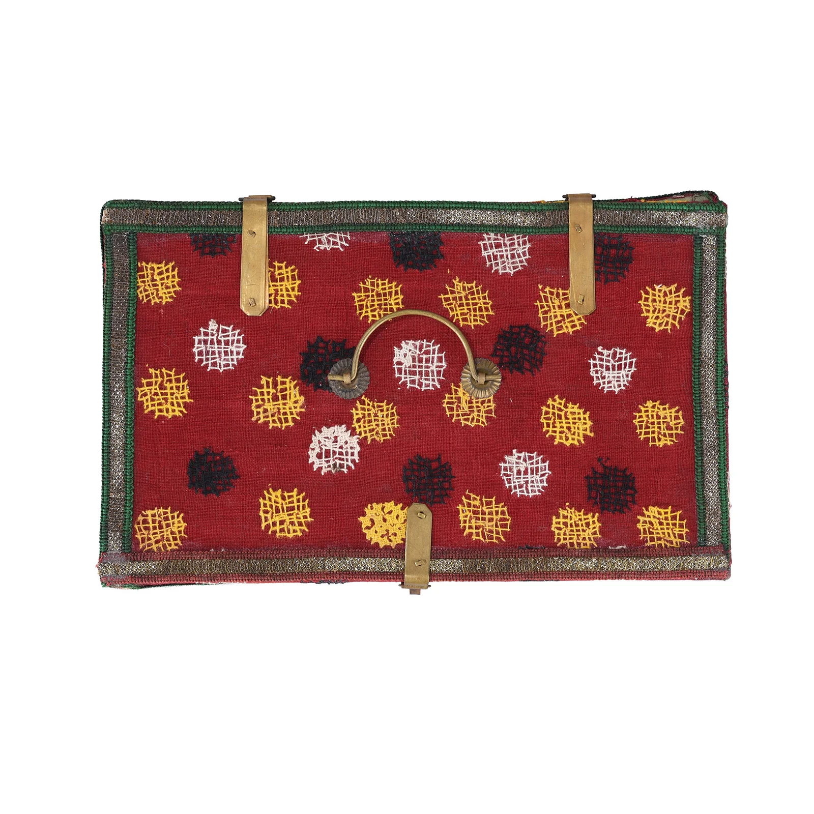 Vintage Geometric Design Textile Box From Rajasthan - Ca 1950 - Image 5