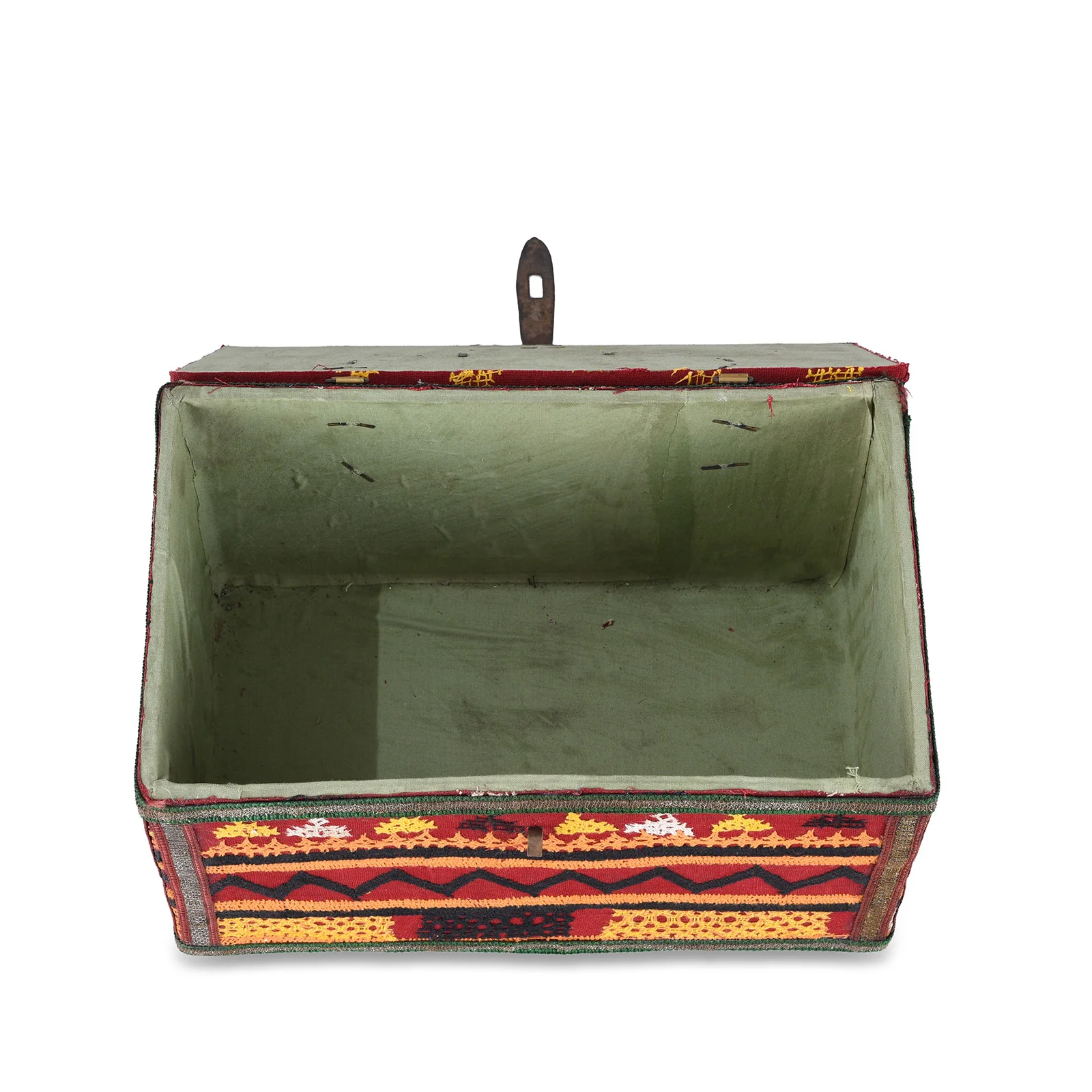 Vintage Geometric Design Textile Box From Rajasthan - Ca 1950 - Image 6
