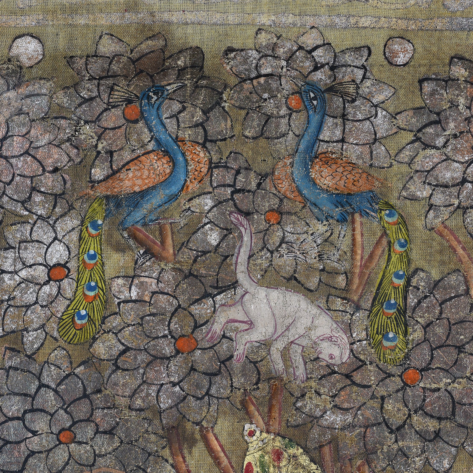 Pichwai from The Deccan - Polychrome Gold & Silver Leaf - 1980's - Image 5