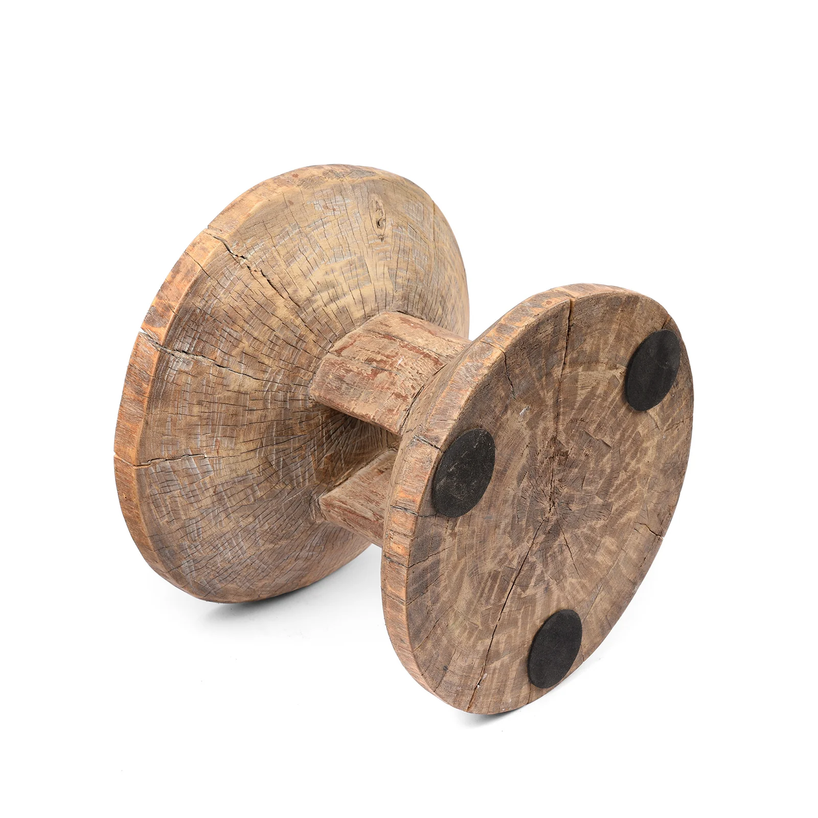 Vintage Neem Wood Stool From Himachal - Circa 60 Yrs Old - Image 2