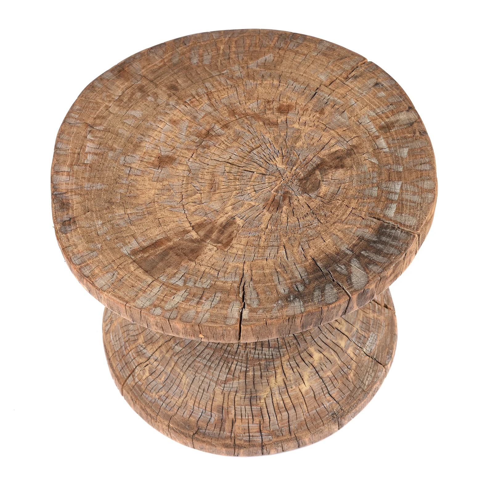Vintage Neem Wood Stool From Himachal - Circa 60 Yrs Old - Image 4
