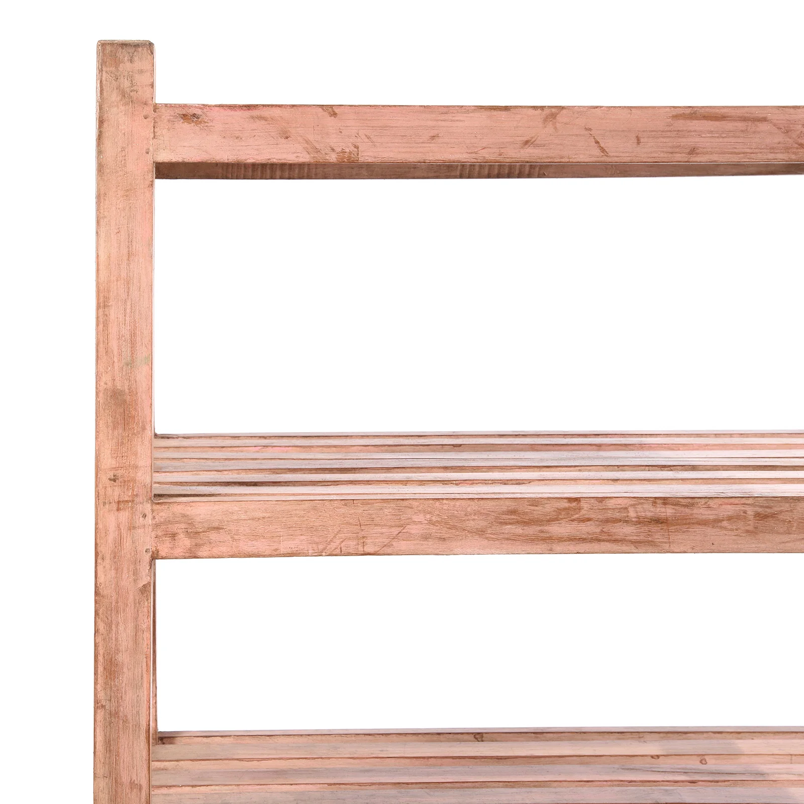 Vintage Painted Pink Indian Teak Shelf - Ca 1930 - Image 2