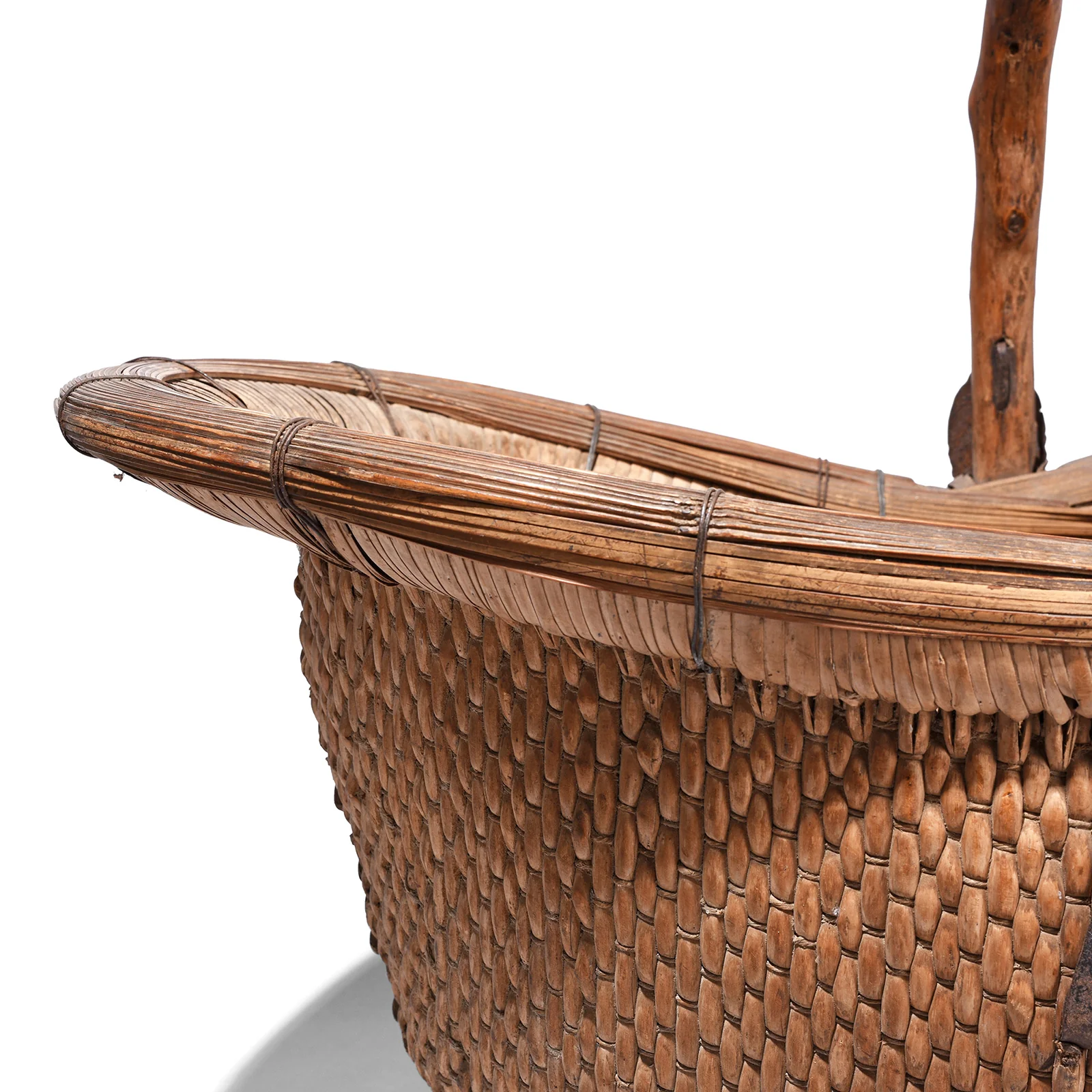 Vintage Woven Willow Farmers Basket - Ca 1950's - Image 5