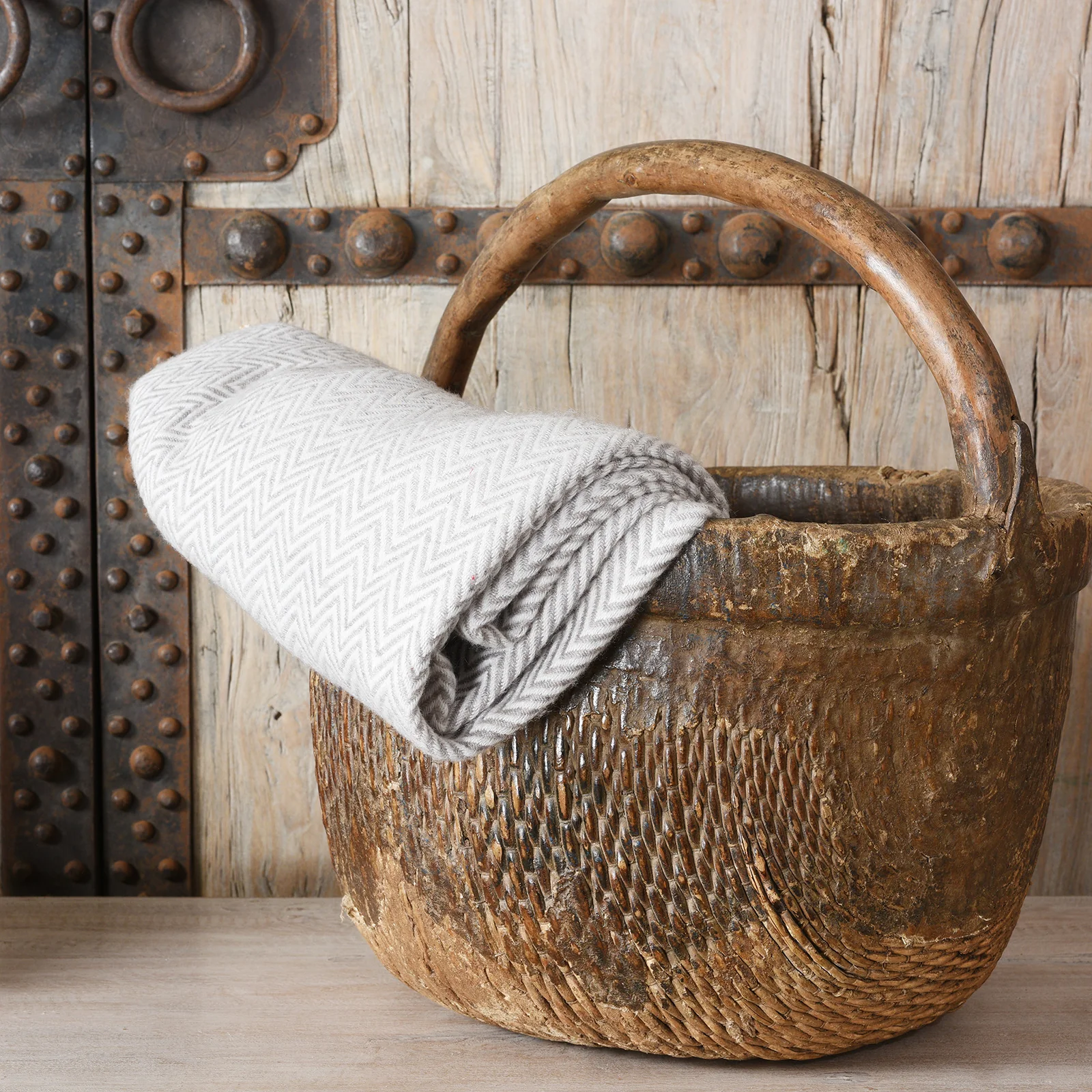 Vintage Woven Willow Farmers Basket - Ca 1940's