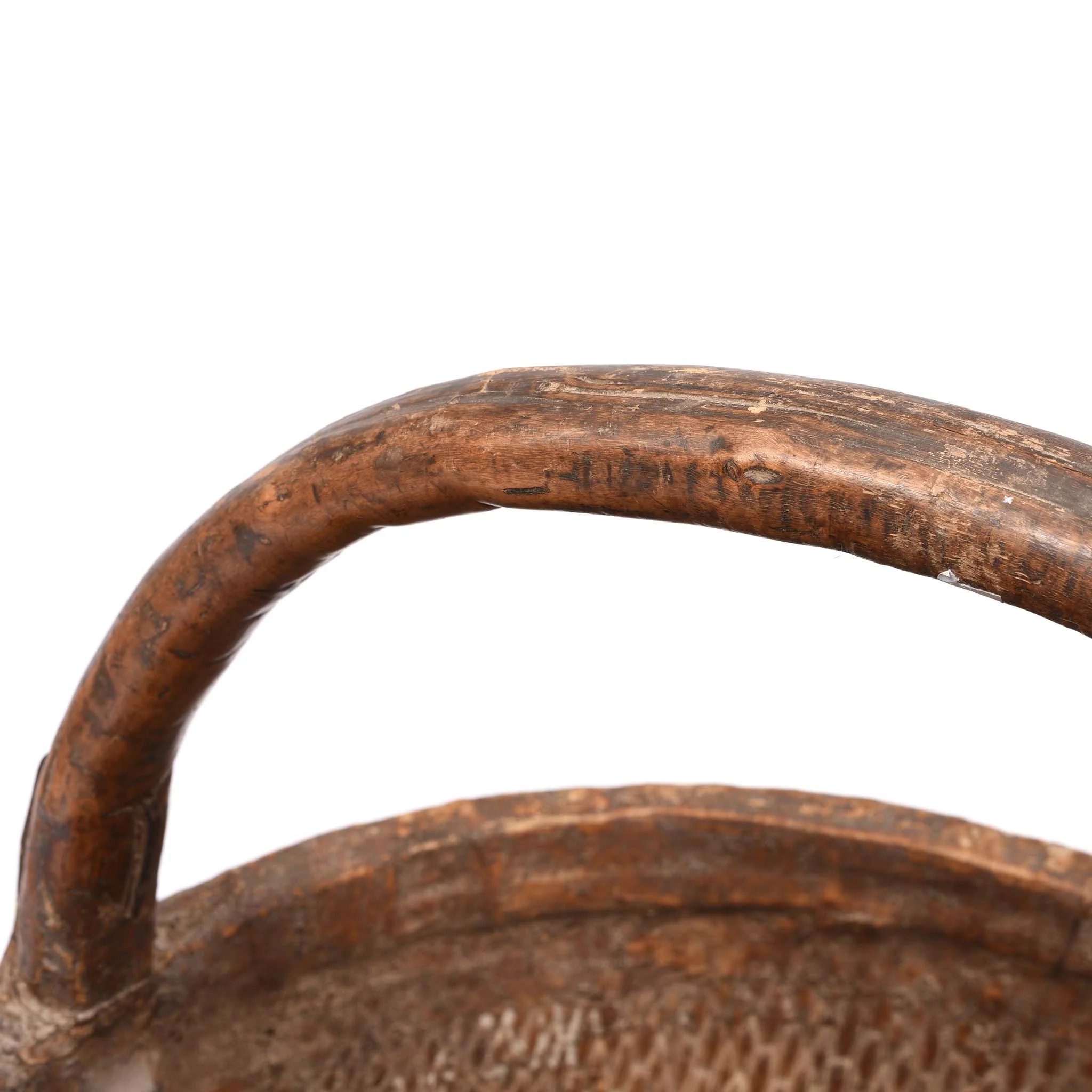 Vintage Woven Willow Farmers Basket - Ca 1940's - Image 8