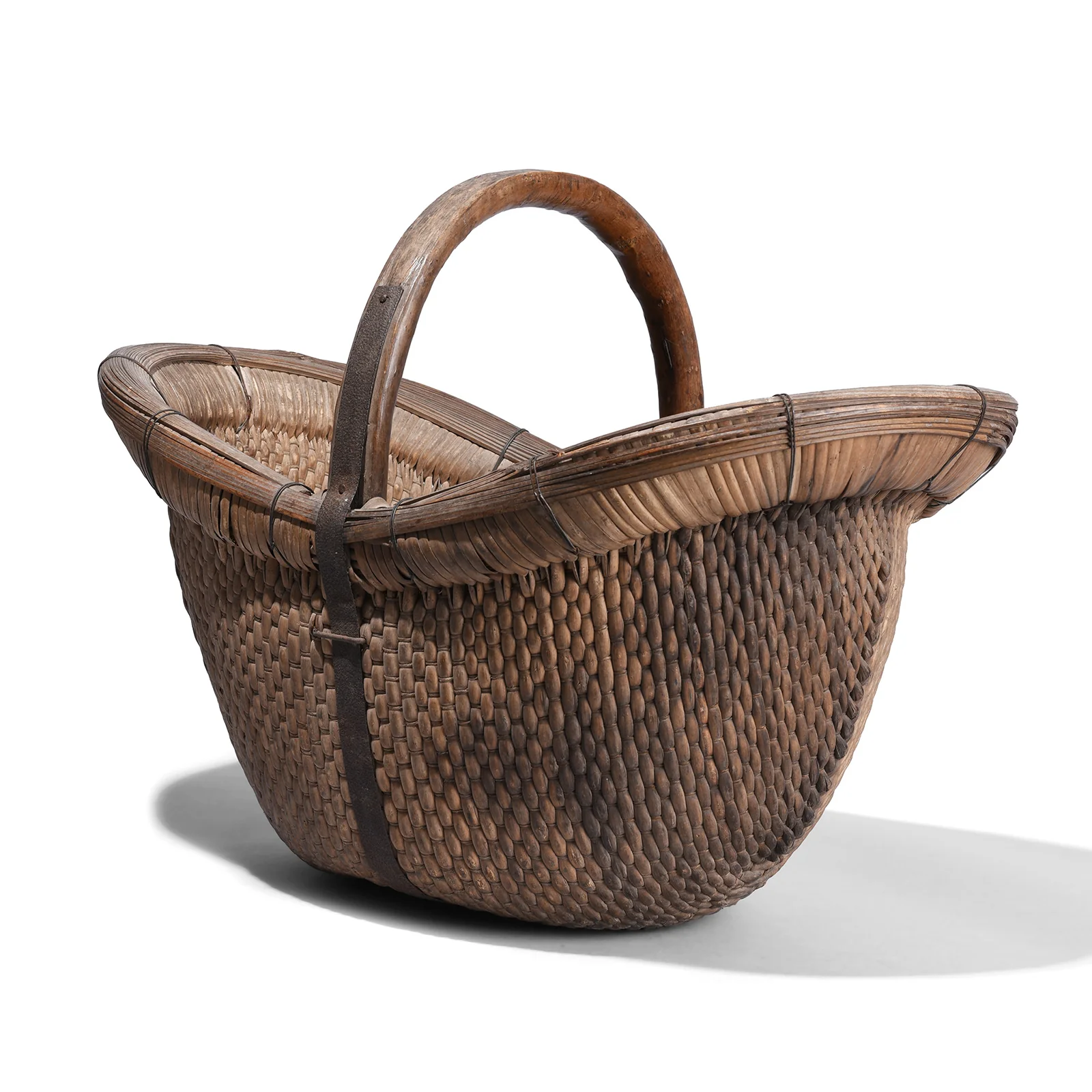 Vintage Woven Willow Farmers Basket - Ca 1950's