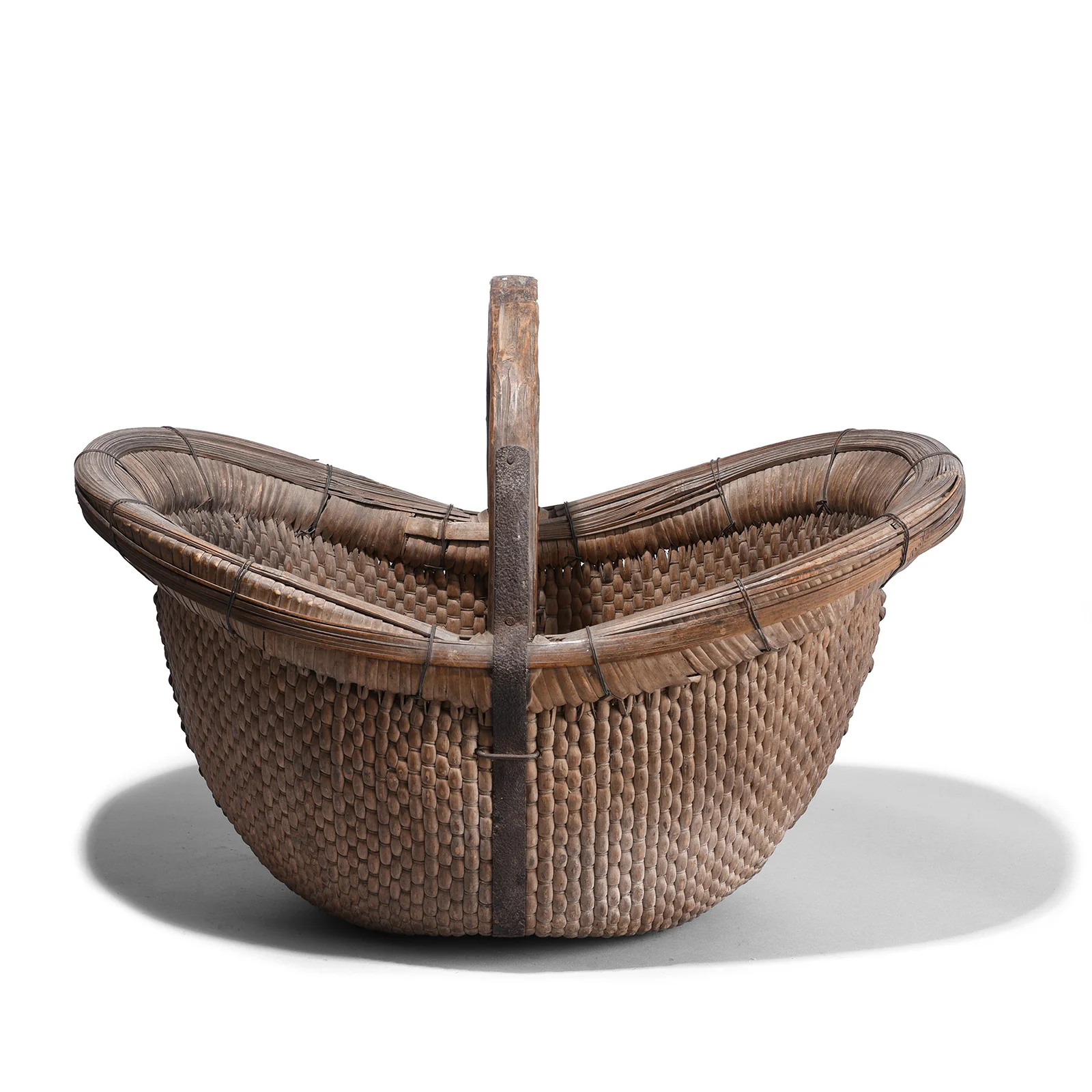 Vintage Woven Willow Farmers Basket - Ca 1950's - Image 2
