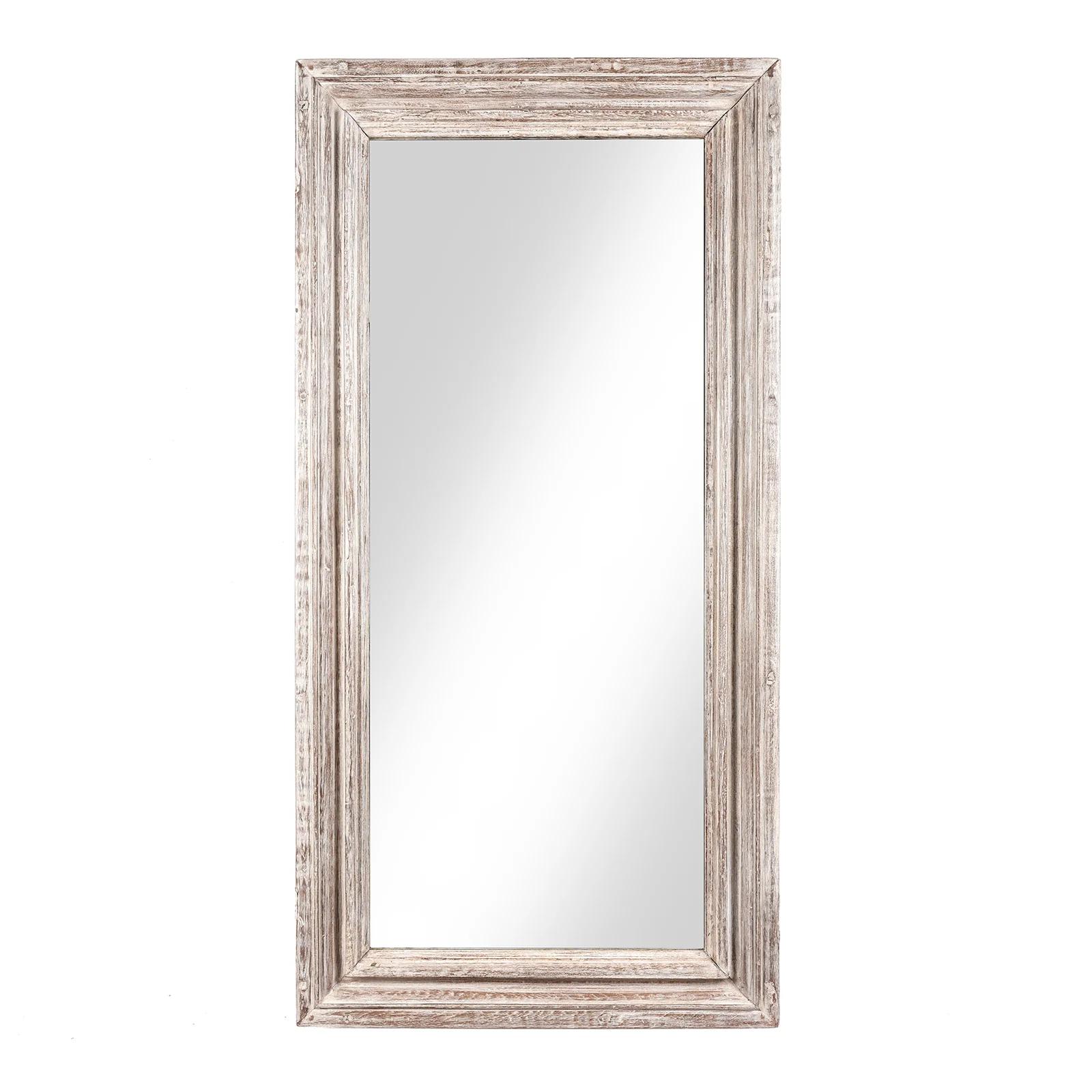 White Painted Indian Mirror (61 x 122cm)