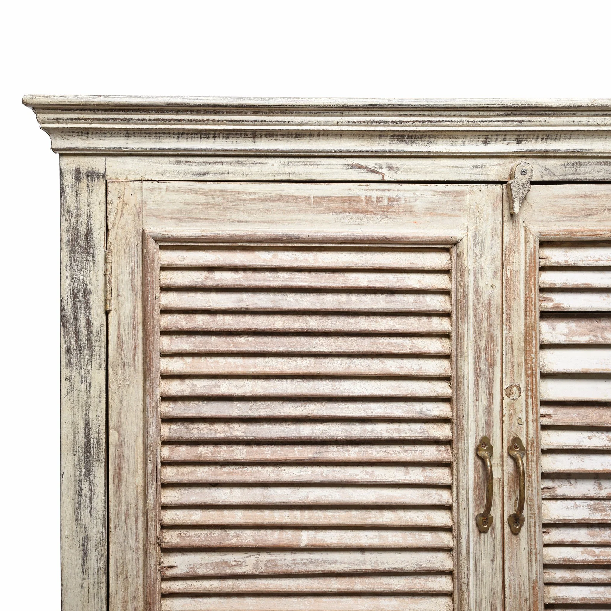 Indian Reclaimed Wood Louvred 2 Door Sideboard - Image 6