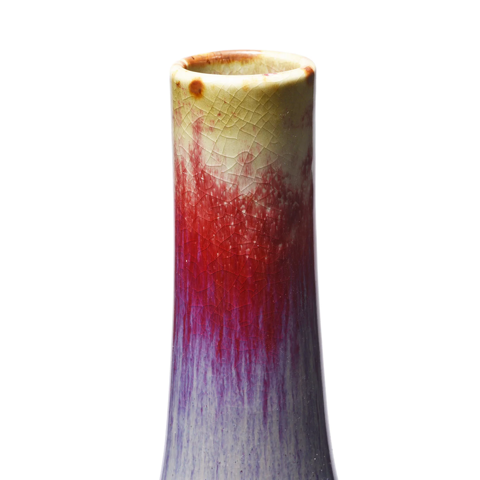 Yaobian Ice Red Flambe Porcelain Danping Vase - Image 4