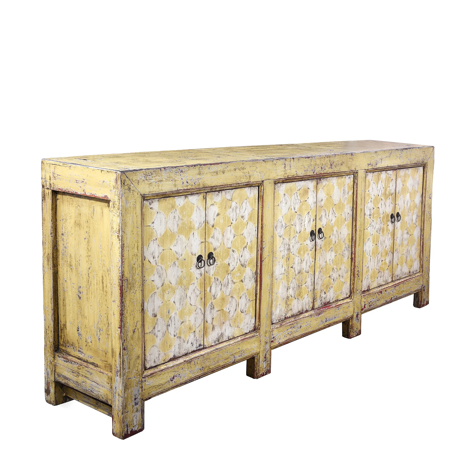 Painted 6 Door Mongolian Sideboard - Image 5