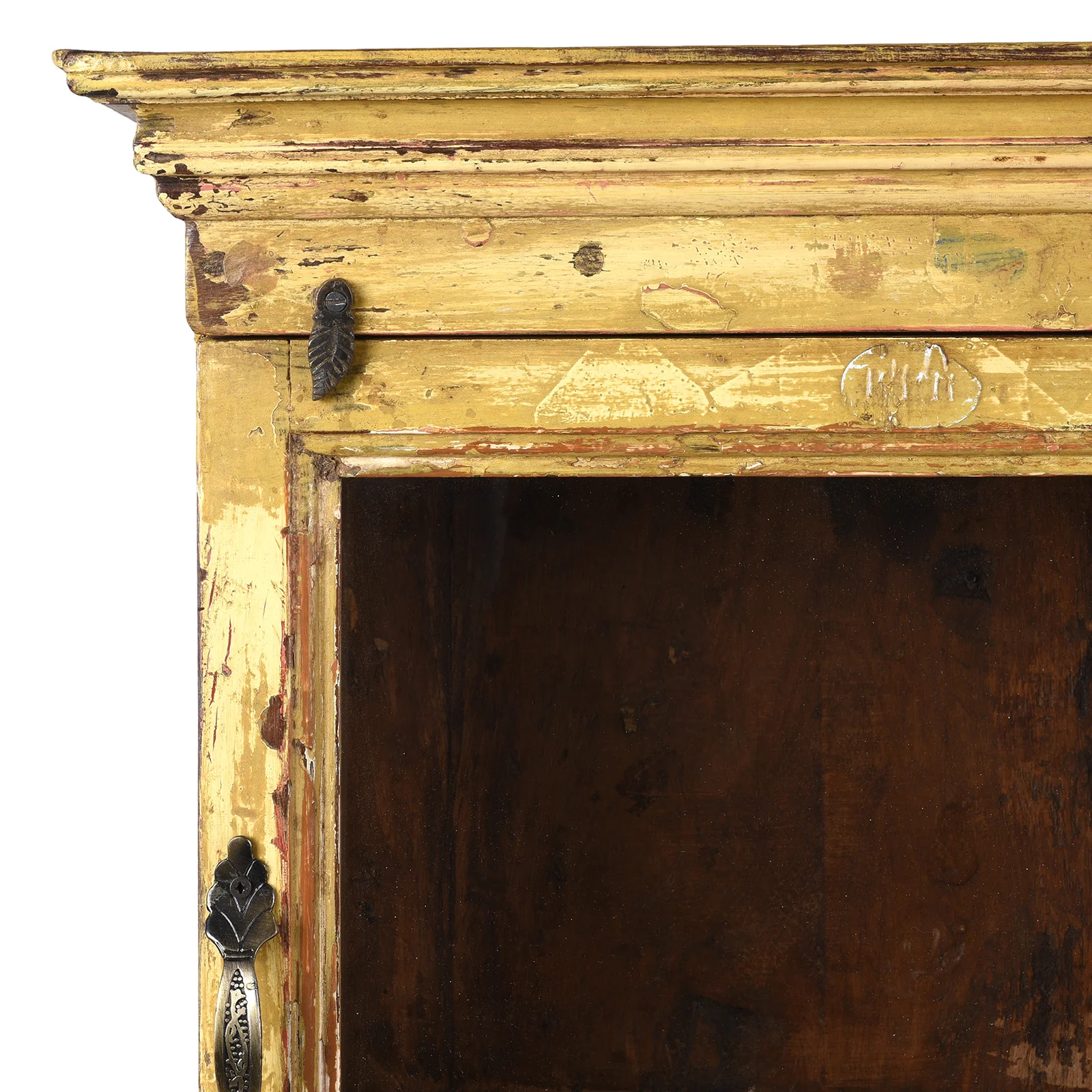 Yellow Painted Indian Wall Cabinet - Ca 1930 - Image 2