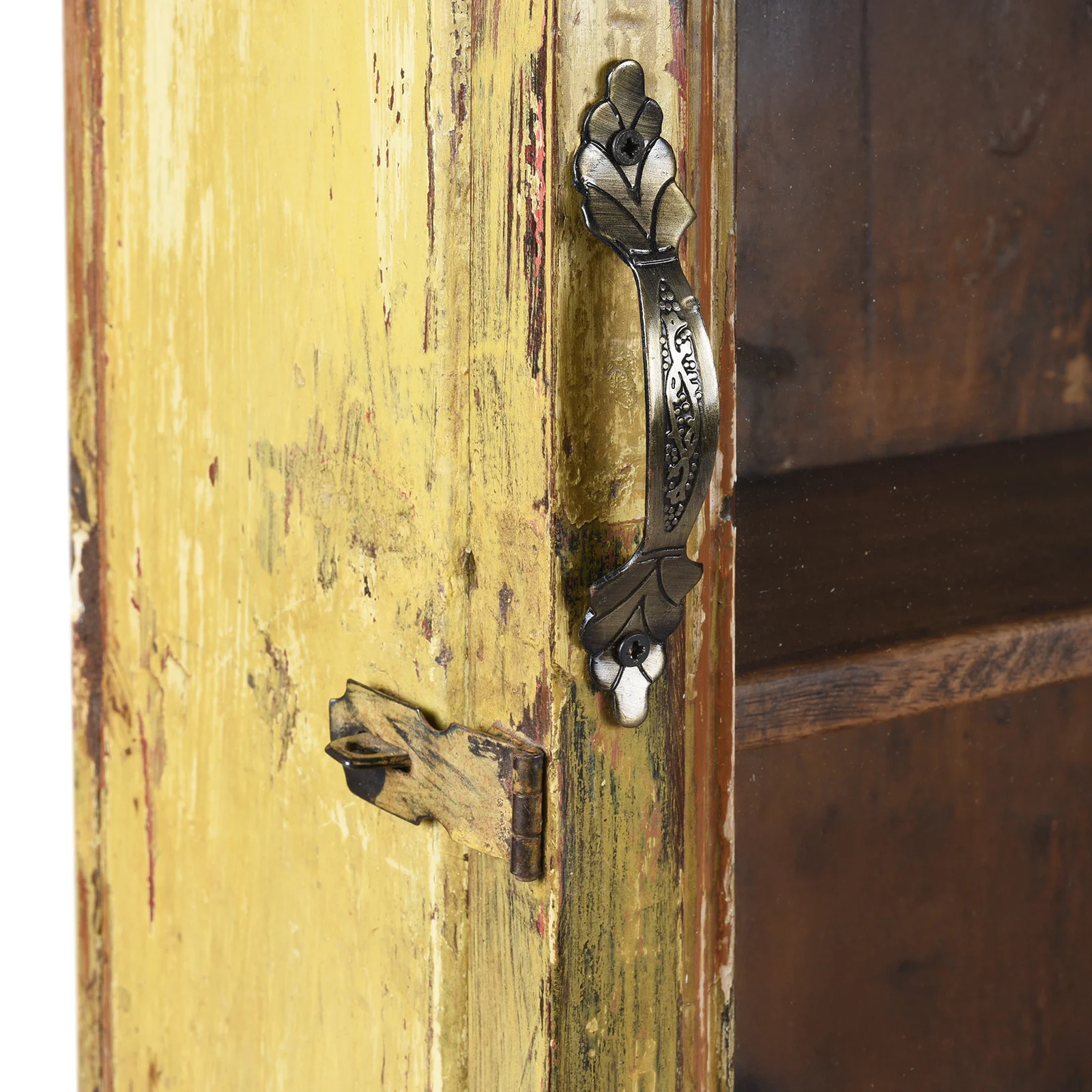 Yellow Painted Indian Wall Cabinet - Ca 1930 - Image 5