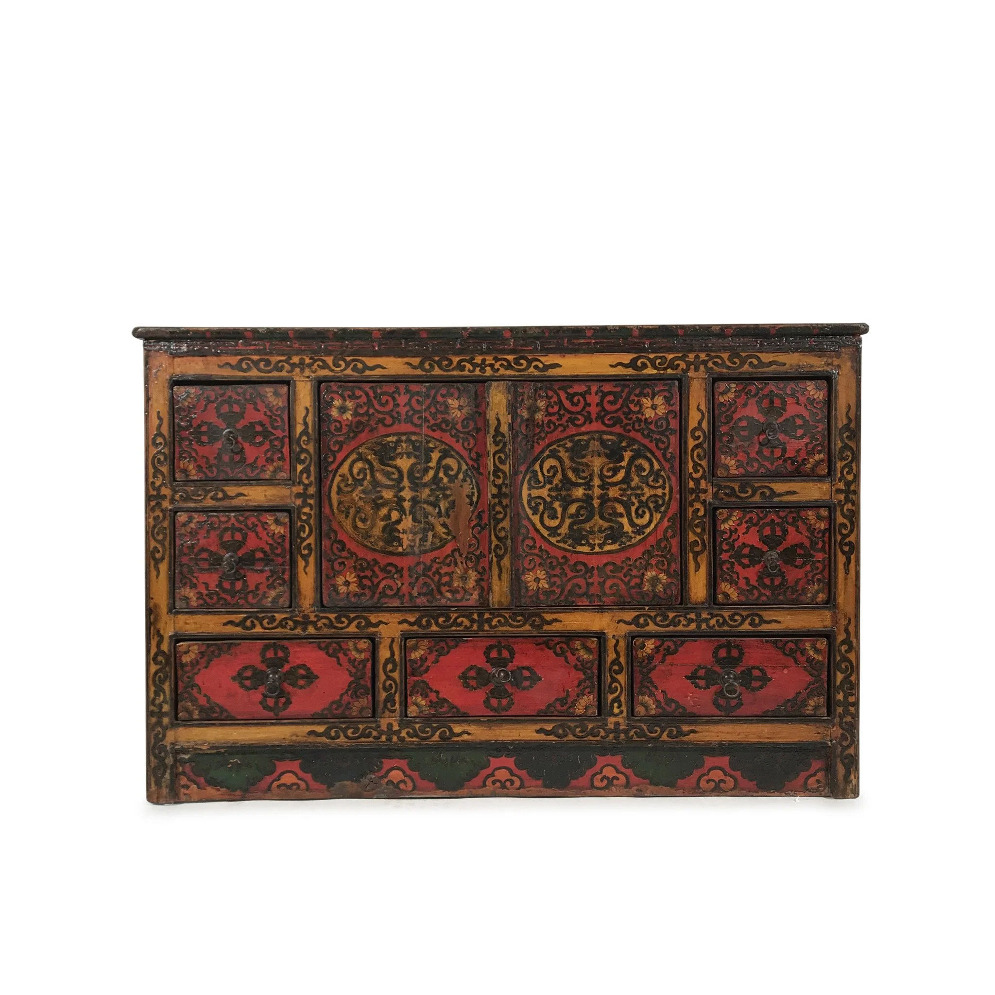 Painted Tibetan Altar Cabinet (Reproduction)